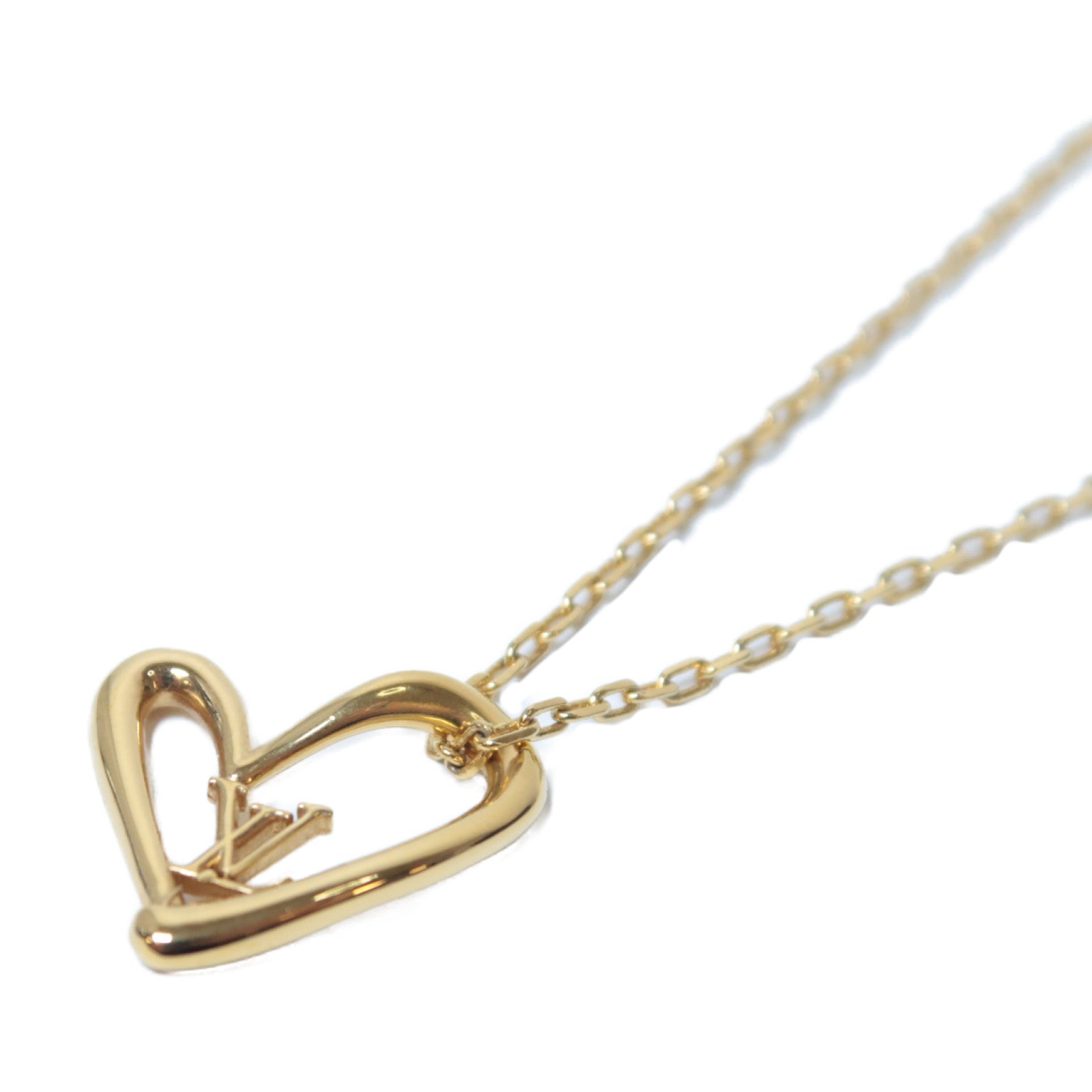 LOUIS VUITTON 金屬Fall in Love Necklace金扣項鍊金色