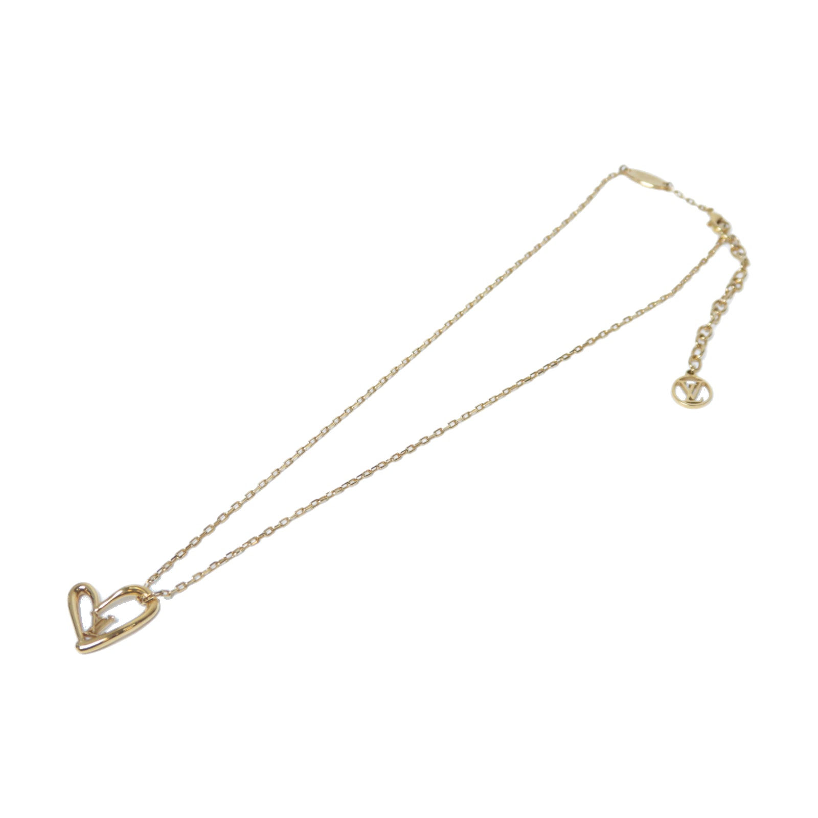 LOUIS VUITTON 金屬Fall in Love Necklace金扣項鍊金色