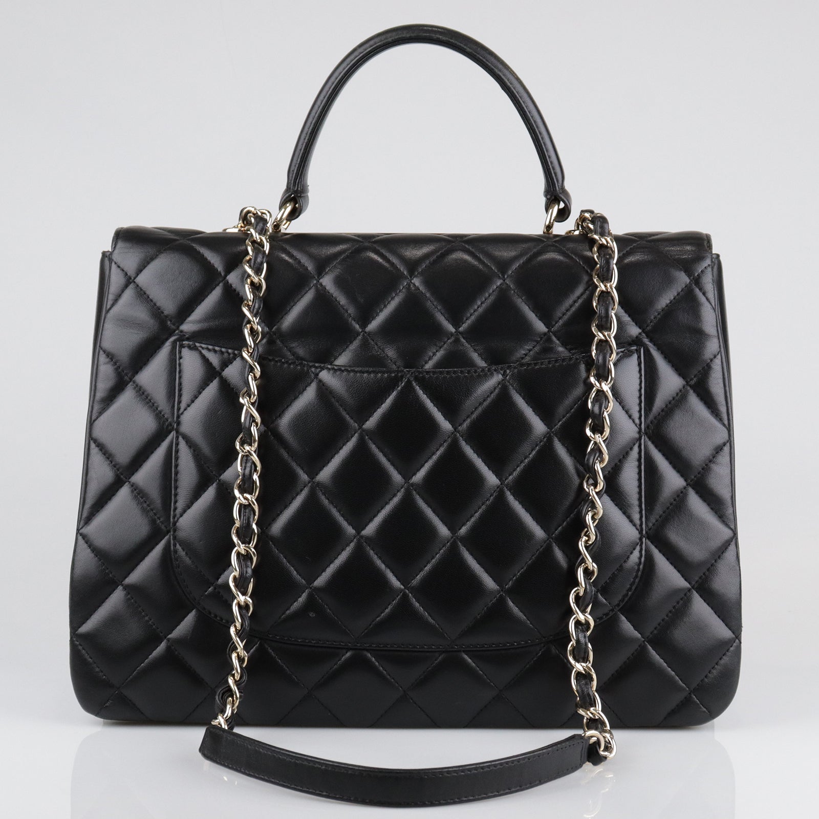 CHANEL rhombic sheepskin leather Trendy gold buckle handle shoulder bag