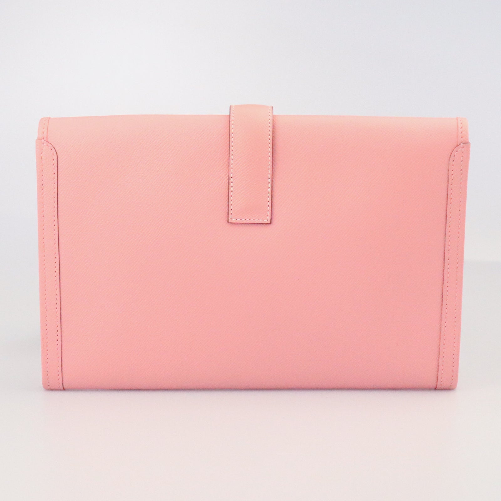 HERMES Epsom Leather Jije Elan PM Clutch Candy Powder