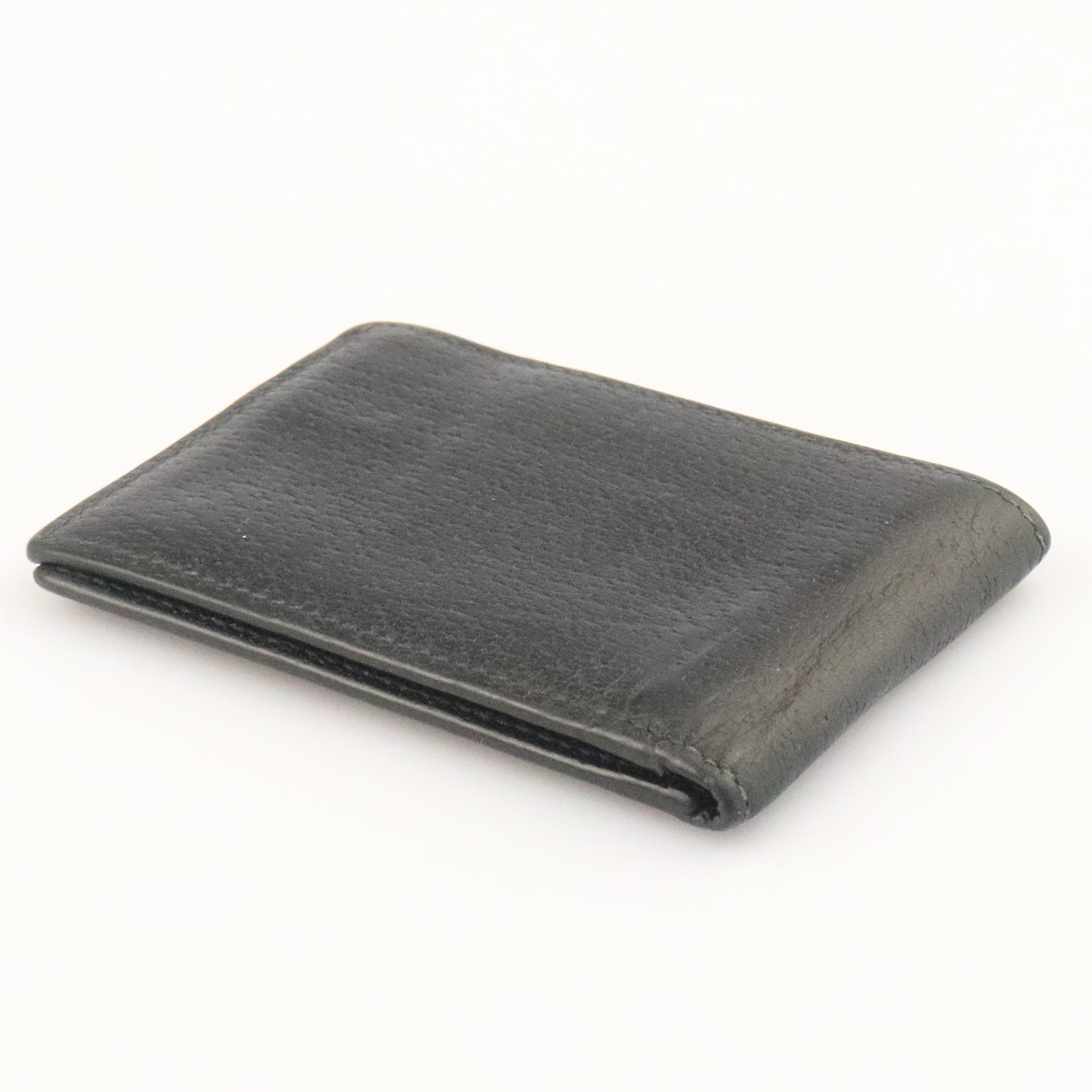 GUCCI cowhide leather GG Marmont Wallet gold buckle wallet black