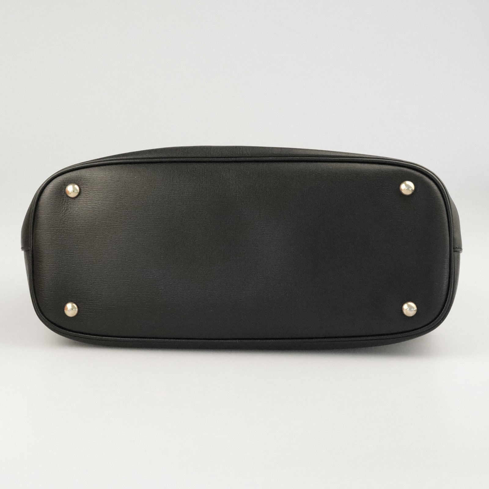 GUCCI cowhide leather Horsebit gold buckle handle shoulder bag black