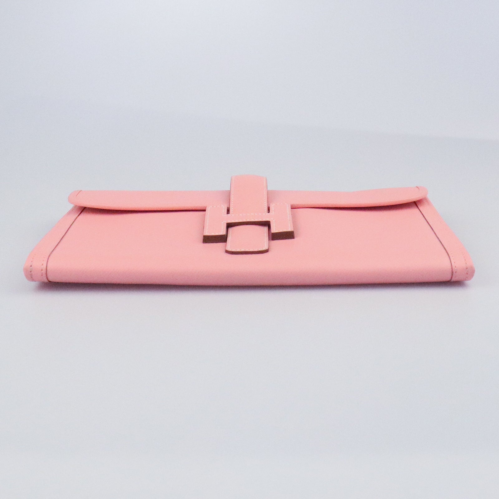 HERMES Epsom Leather Jije Elan PM Clutch Candy Powder