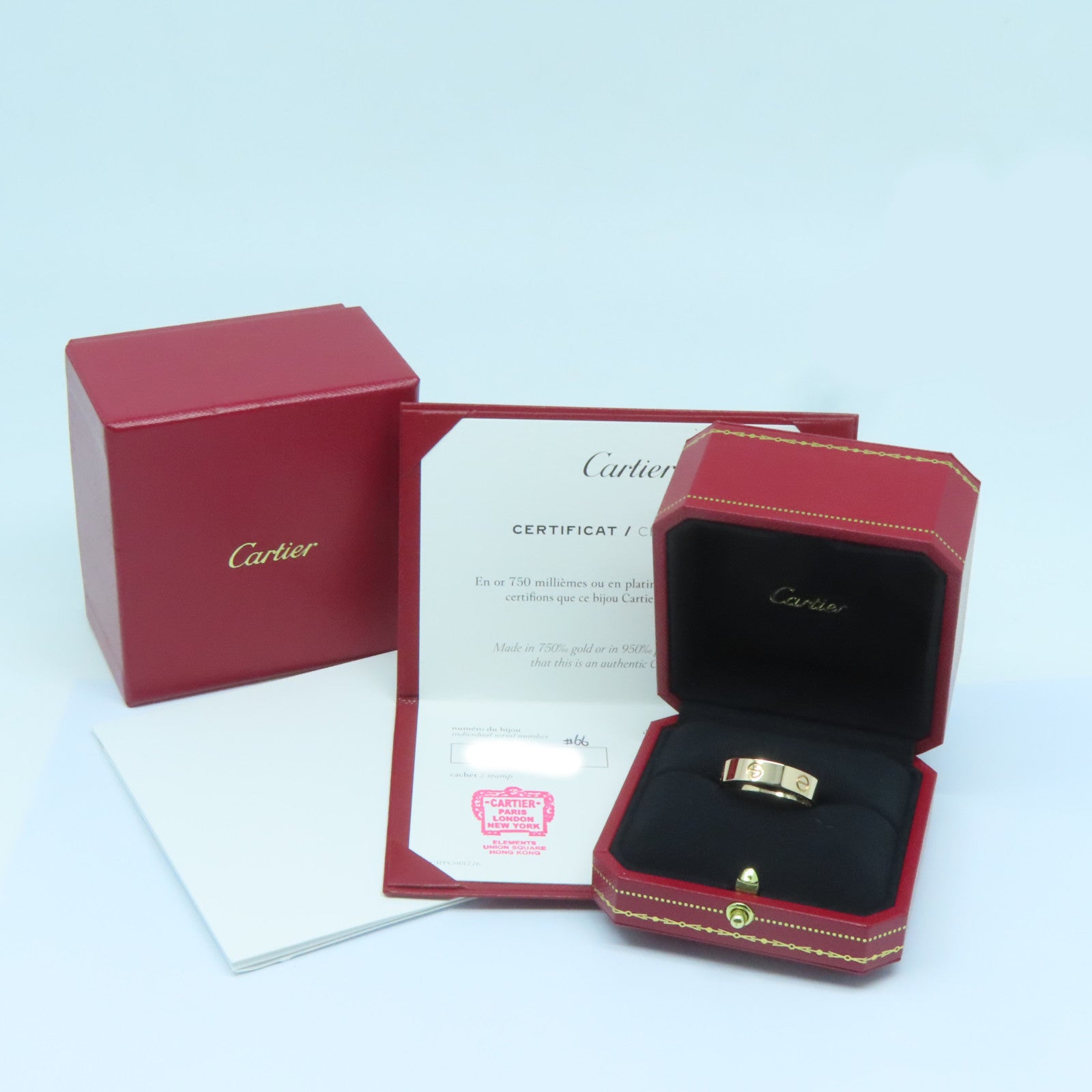 CARTIER 18K玫瑰金Love Ring戒指Cartier#66/US#11.5