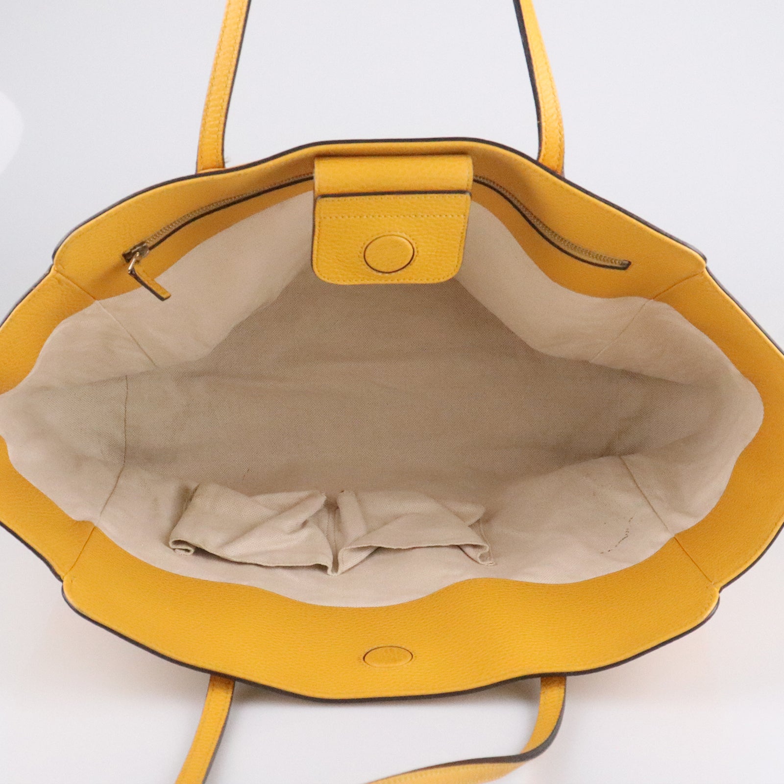 GUCCI cowhide leather Swing gold buckle shoulder bag / hand bag yellow