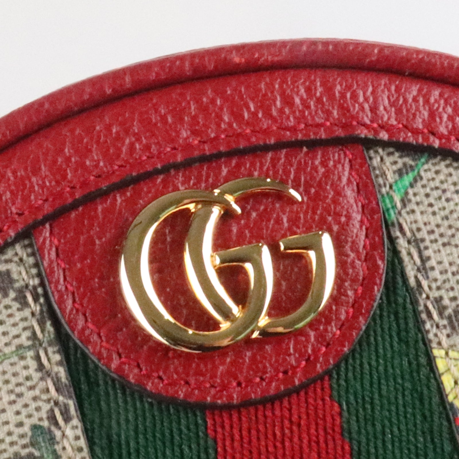 GUCCI 涂层帆布Ophidia Floral Round Backpack Bag金扣肩背袋红色