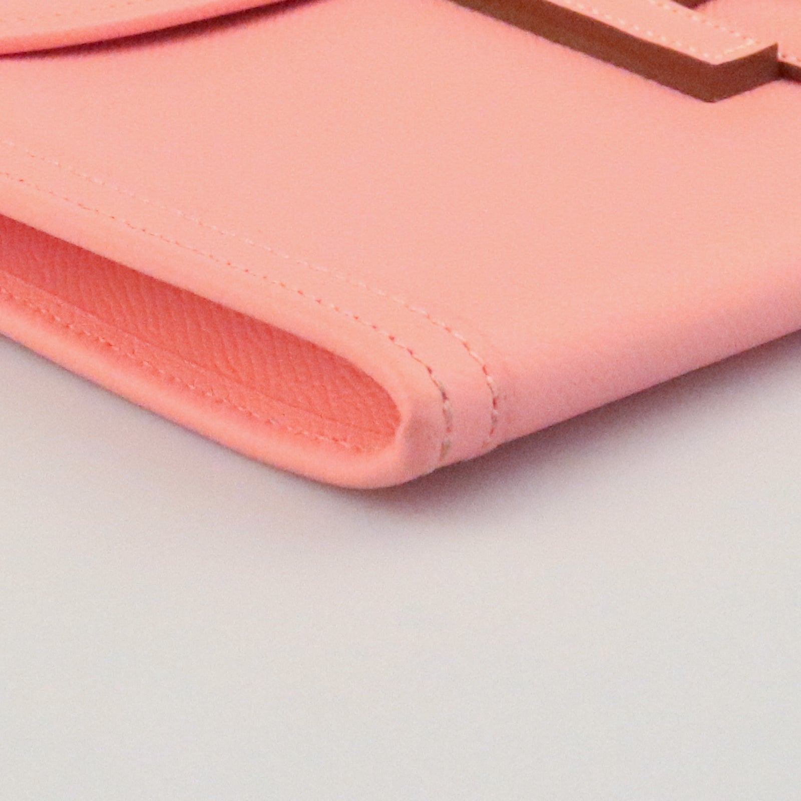 HERMES Epsom Leather Jije Elan PM Clutch Candy Powder