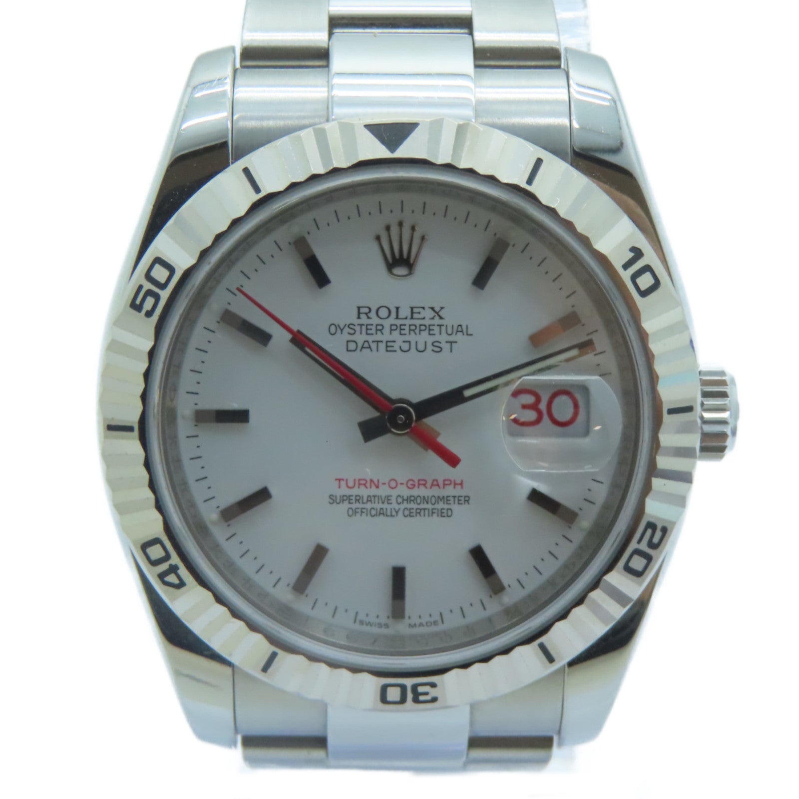 ROLEX Turn-O-graph不鏽鋼手錶自動機芯白色
