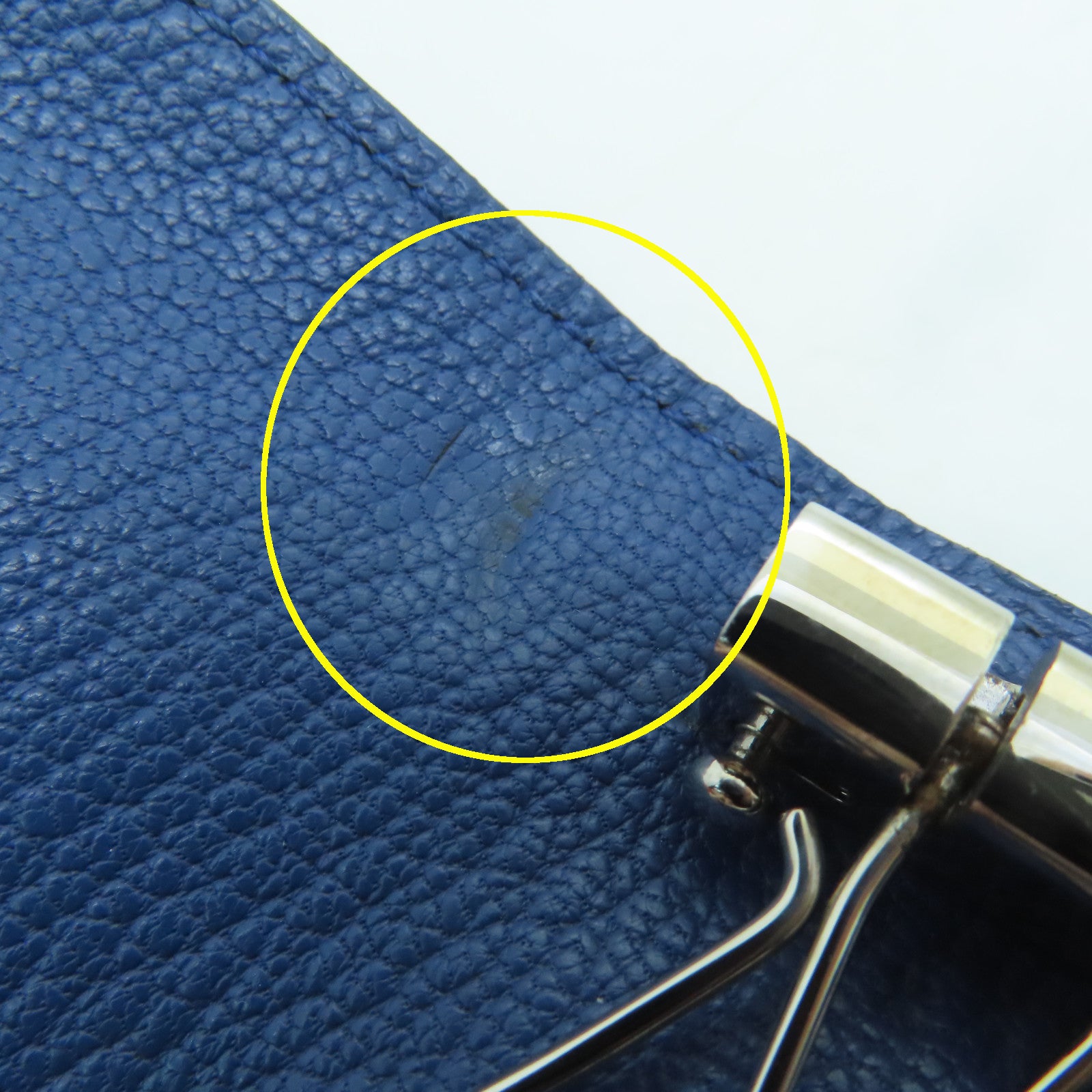 HERMES Epsom皮革key Case 4銀扣鎖匙包藍色