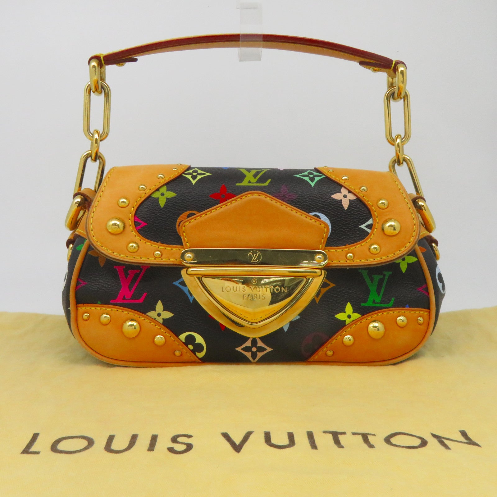 LOUIS VUITTON 【激減優惠】Monogram Multicolore Marilyn金扣肩背袋黑色