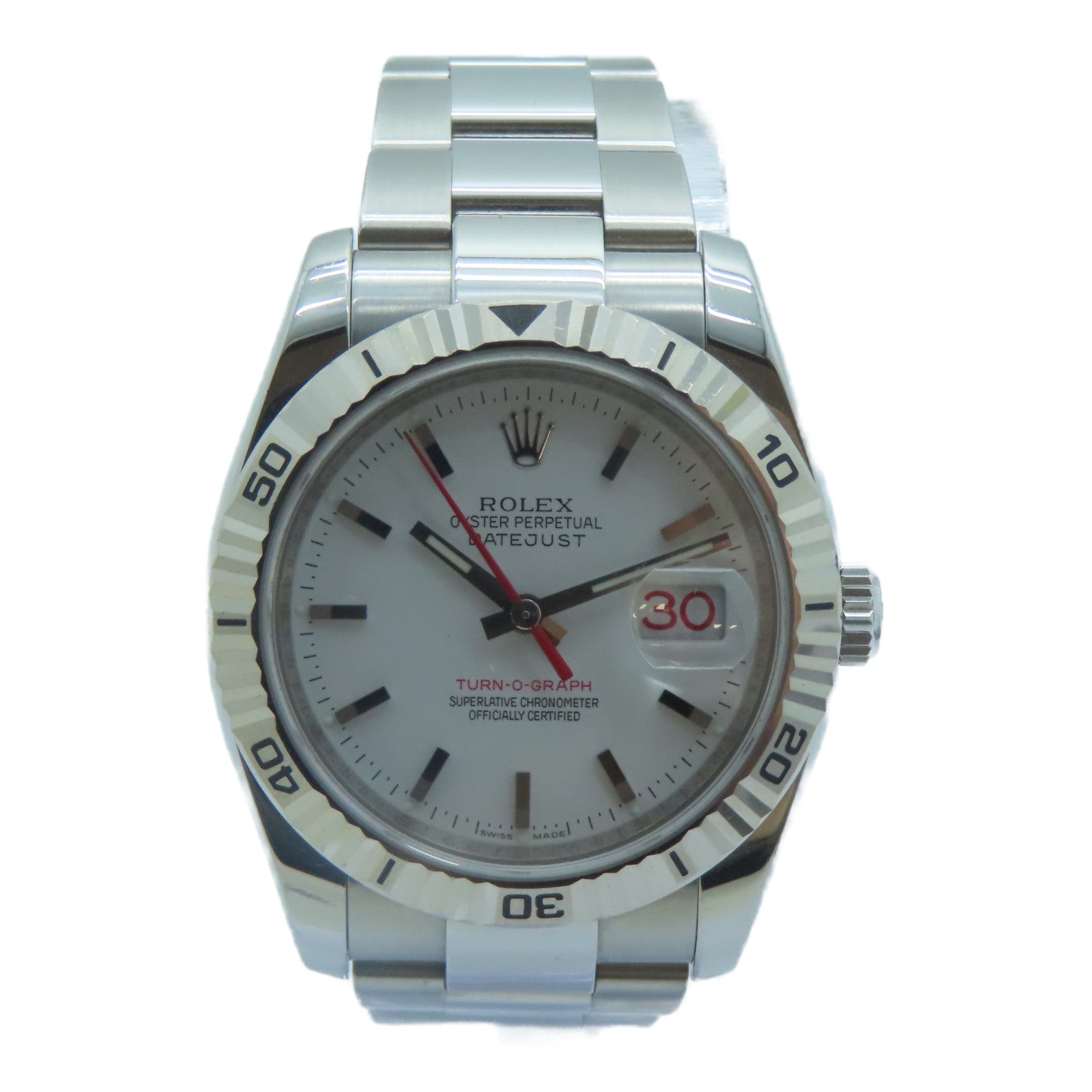 ROLEX Turn-O-graph不鏽鋼手錶自動機芯白色