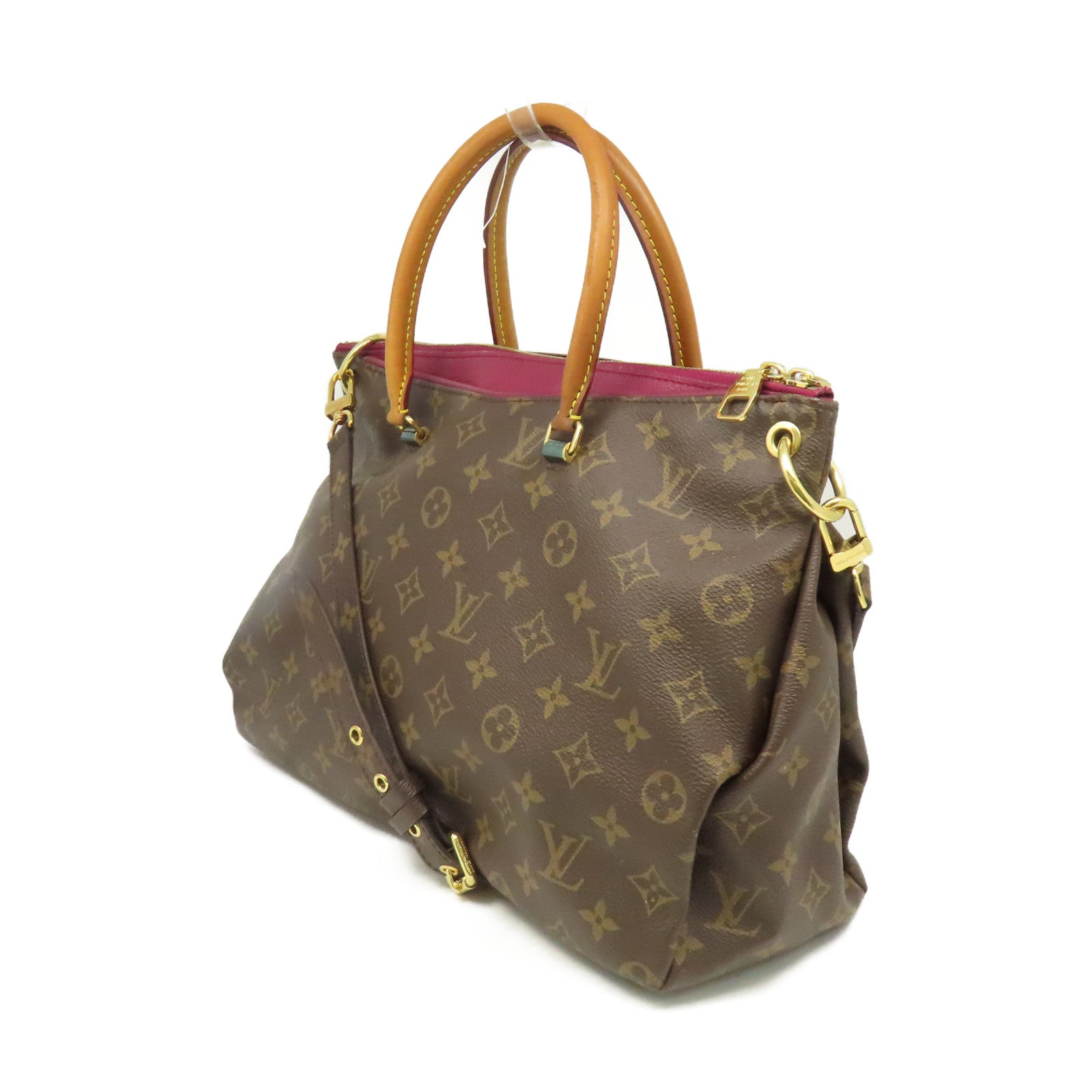 LOUIS VUITTON Monogram Pallas MM 2Way Shoulder Bag手挽肩背兩用袋啡色/酒紅色