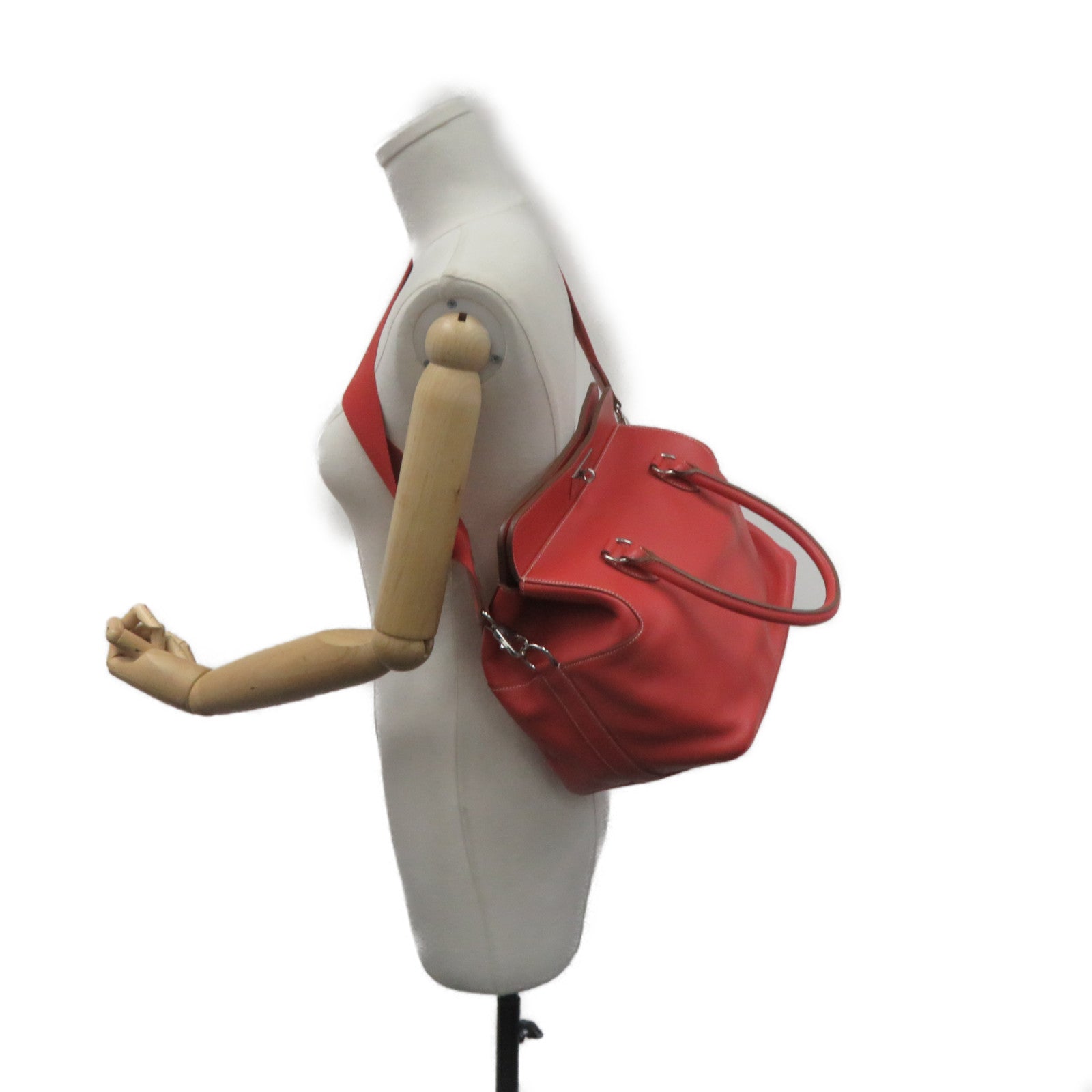 HERMES 【激減優惠】Swift皮革Toolbox 26 2Way Shoulder Bag銀扣手挽肩背兩用袋9M橙色