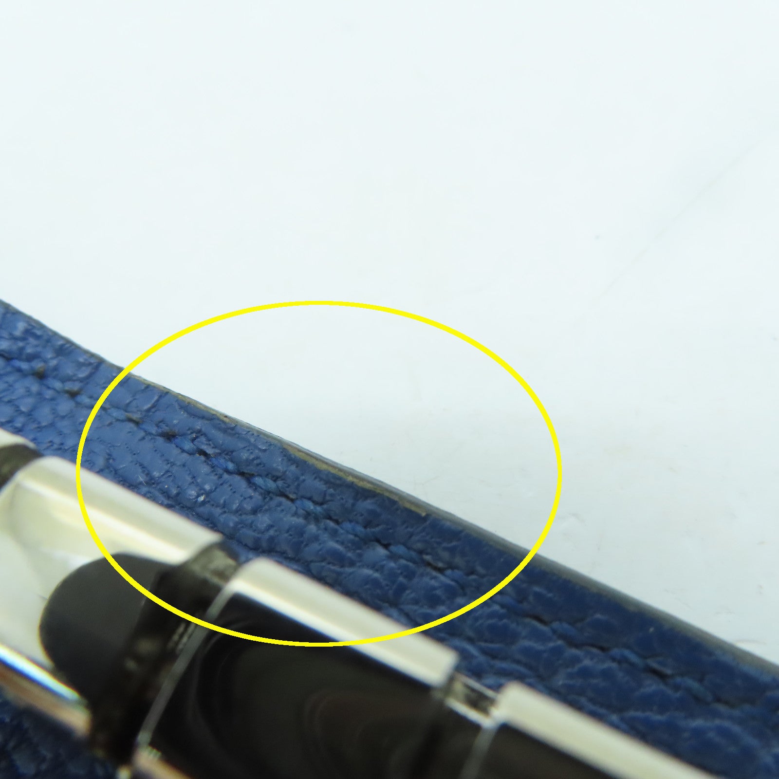 HERMES Epsom皮革key Case 4銀扣鎖匙包藍色