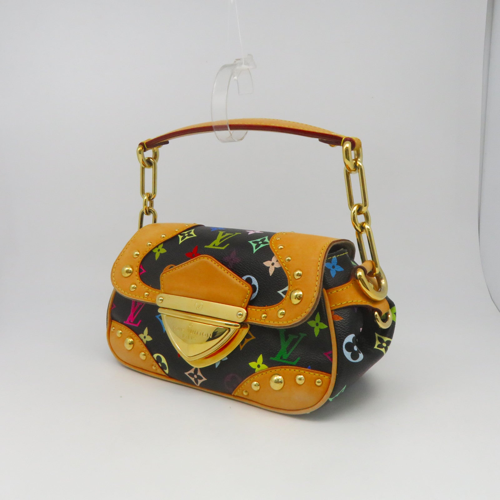 LOUIS VUITTON 【激減優惠】Monogram Multicolore Marilyn金扣肩背袋黑色