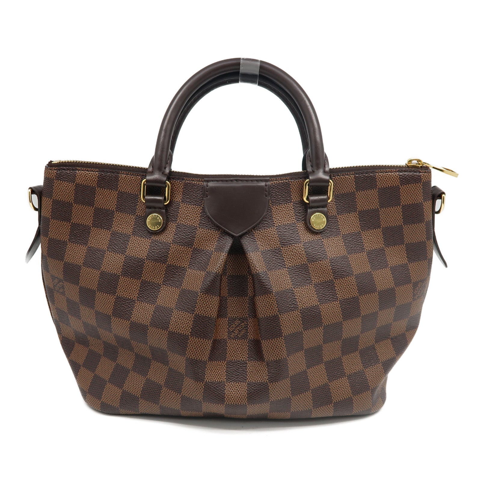LOUIS VUITTON Damier Ebene Siena PM金扣手挽肩背兩用袋啡色