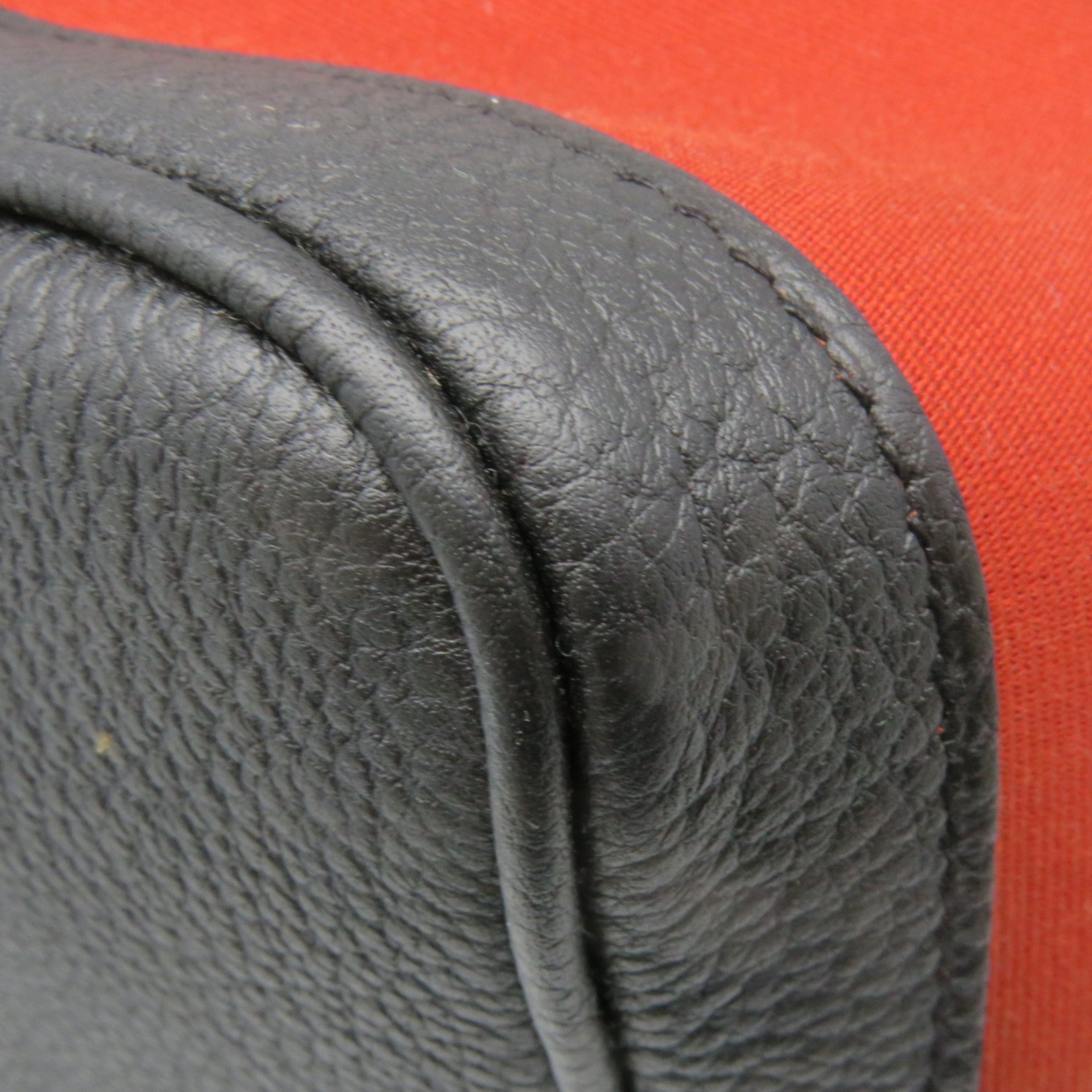 HERMES 帆布GardenParty PM Tote Bag銀扣手拿包紅色