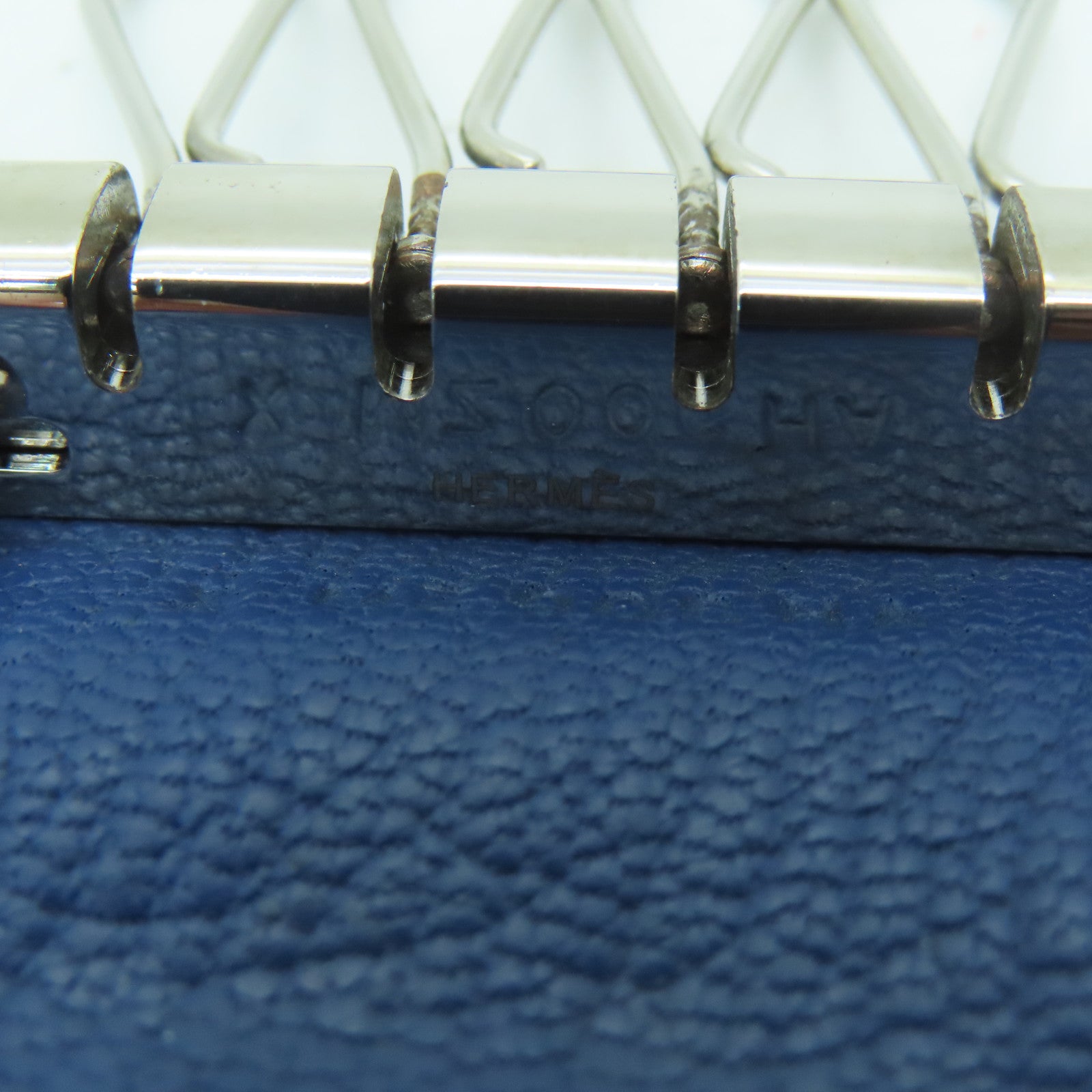 HERMES Epsom皮革key Case 4銀扣鎖匙包藍色