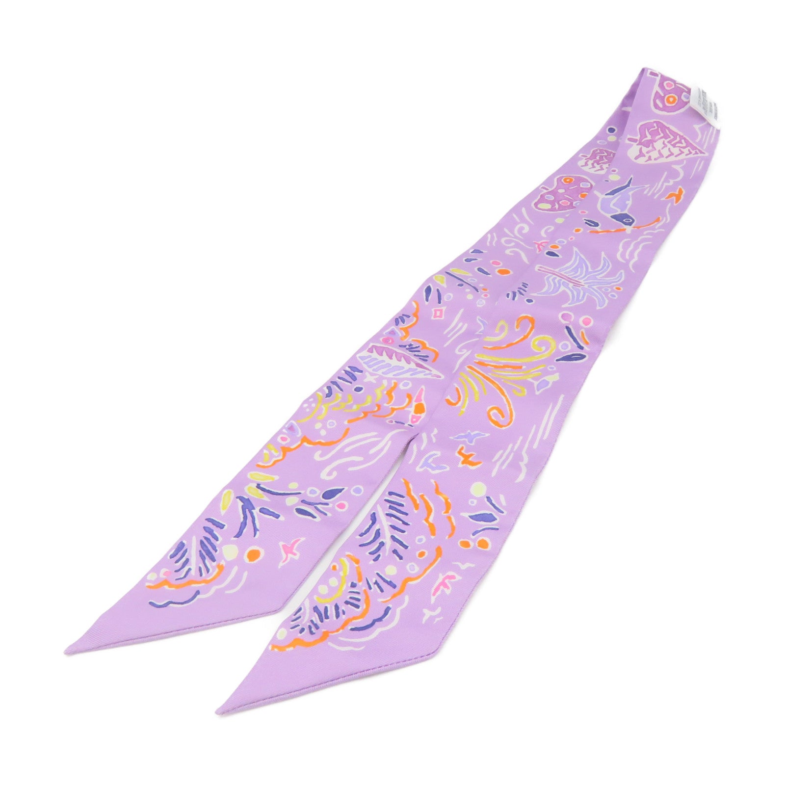 HERMES 丝质Twilly Scarf丝巾紫色/彩色
