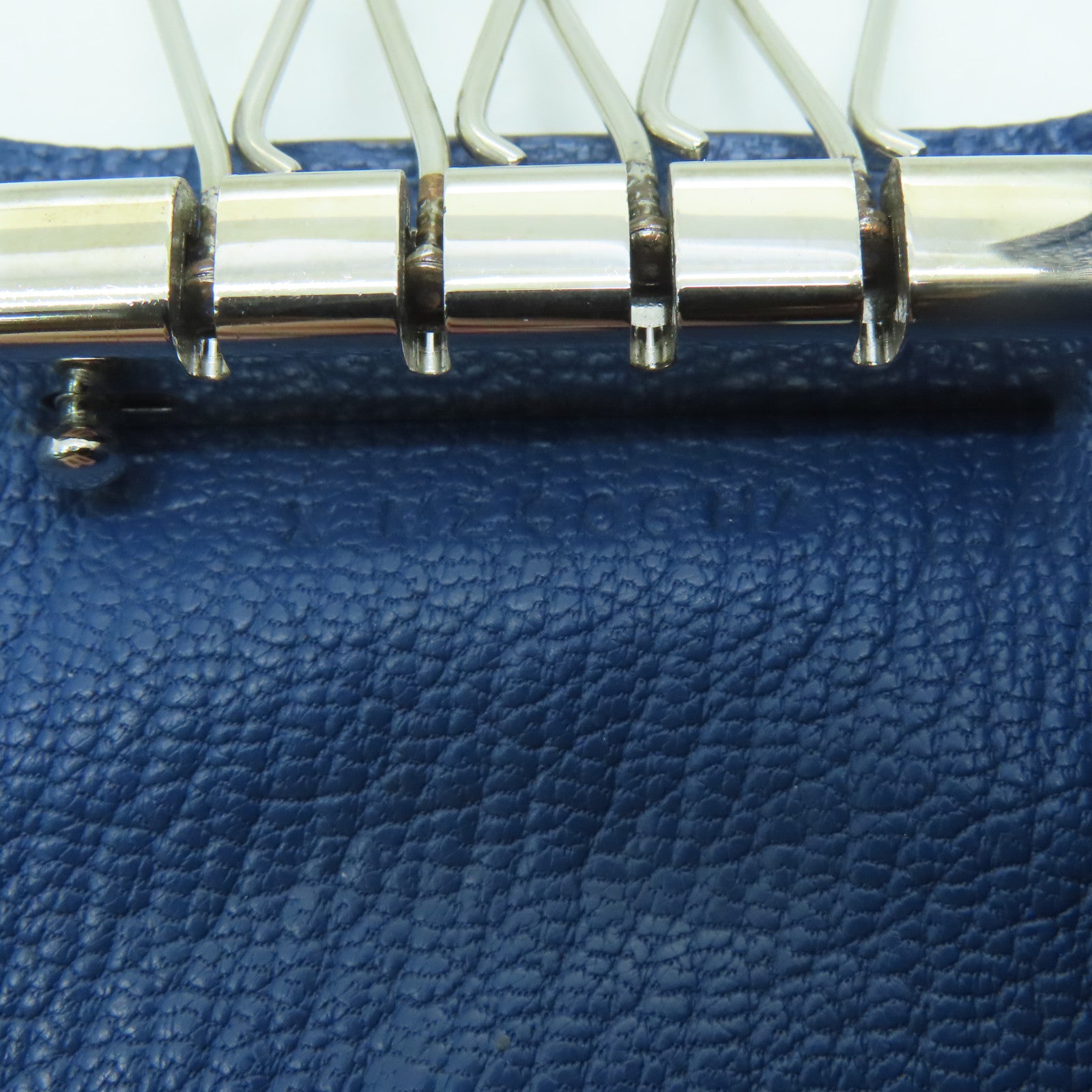 HERMES Epsom皮革key Case 4銀扣鎖匙包藍色