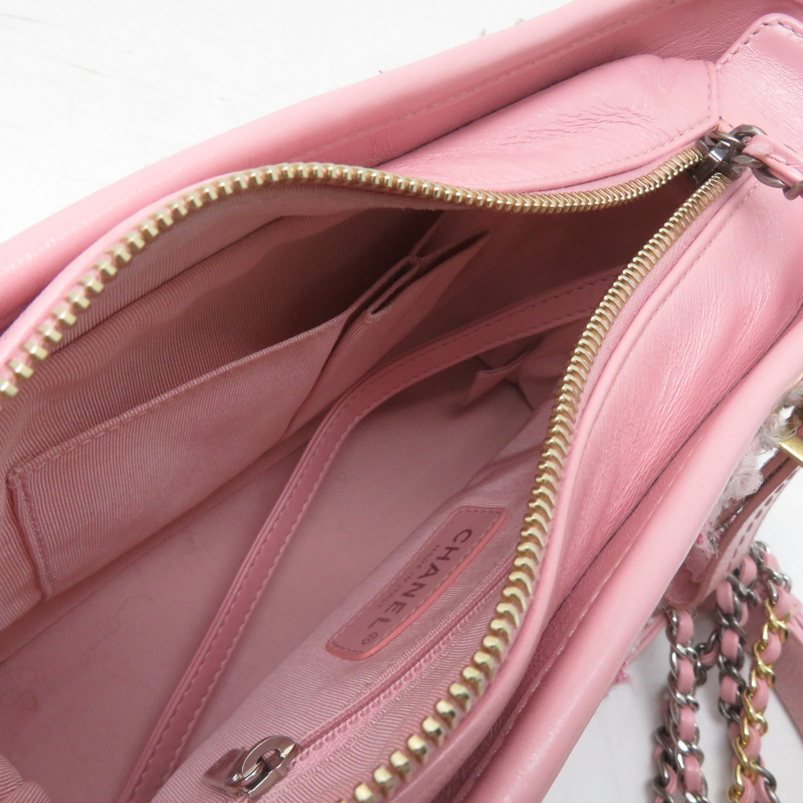 CHANEL 斜紋軟呢Gabrielle Small Hobo Bag肩背袋粉紅色