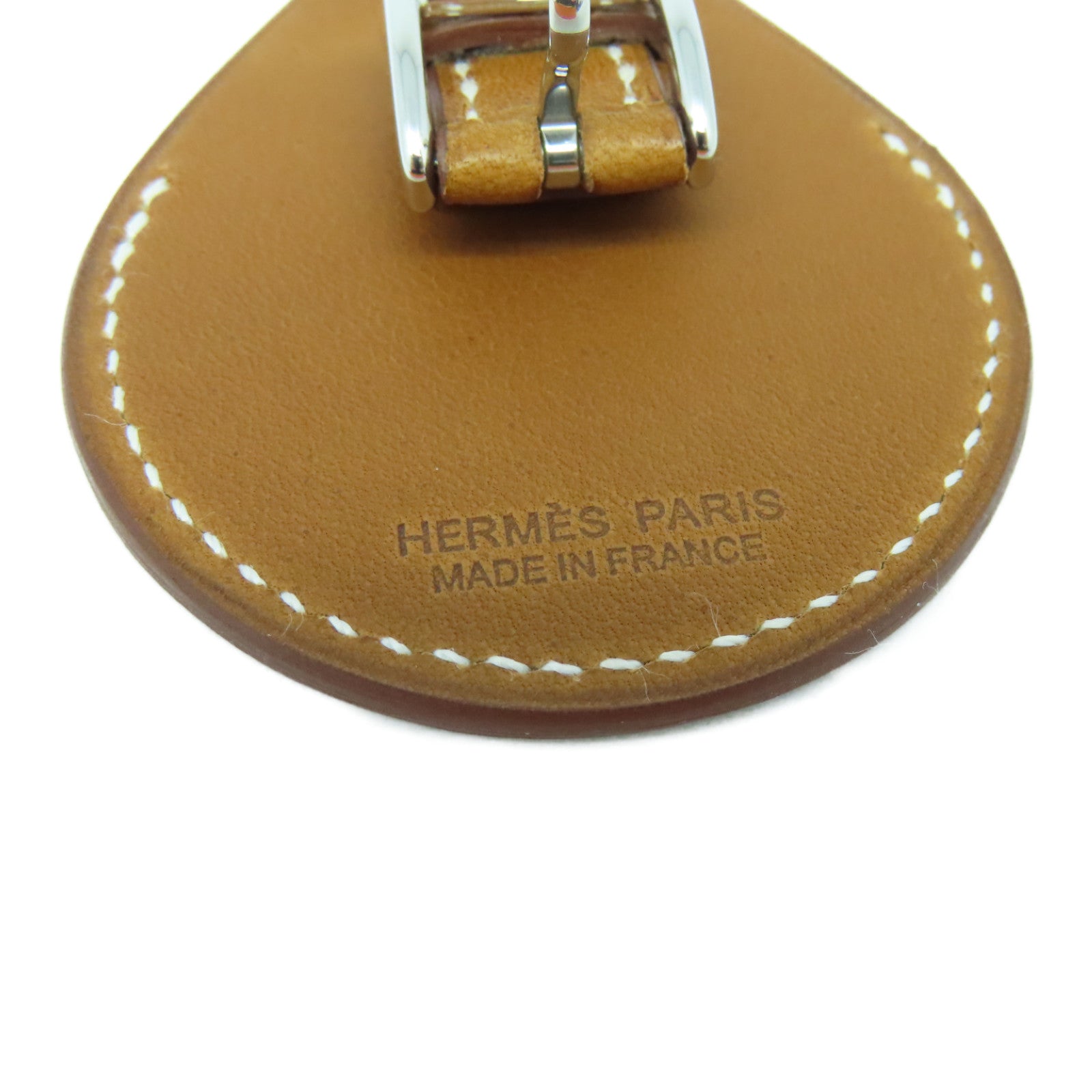 HERMES Swift皮革Air Travel Tag银扣皮革钥匙圈啡色