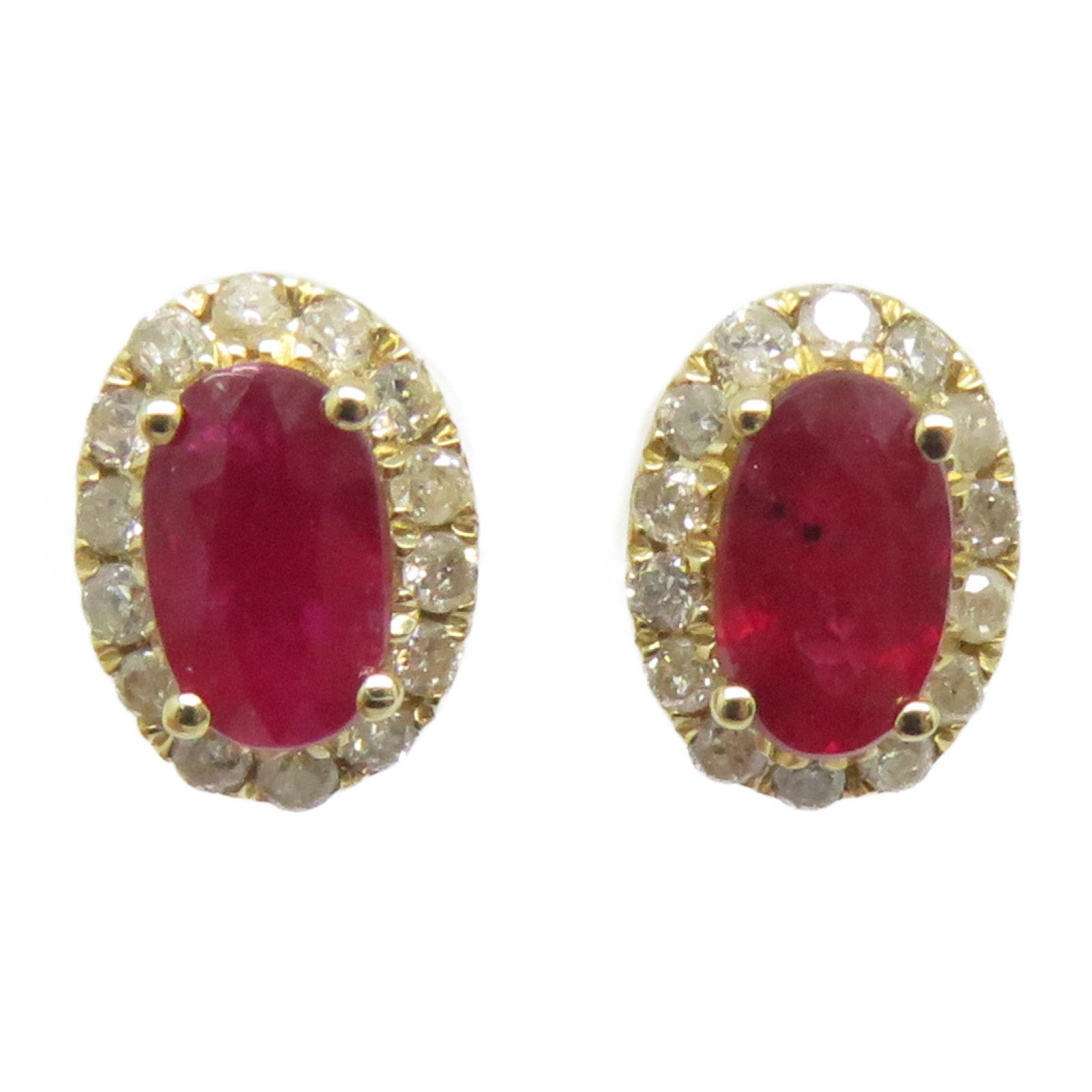 JEWELRY 18K黃金Ruby Diamond Earrings 0.66ct紅寶石/0.16ct鑽石耳環