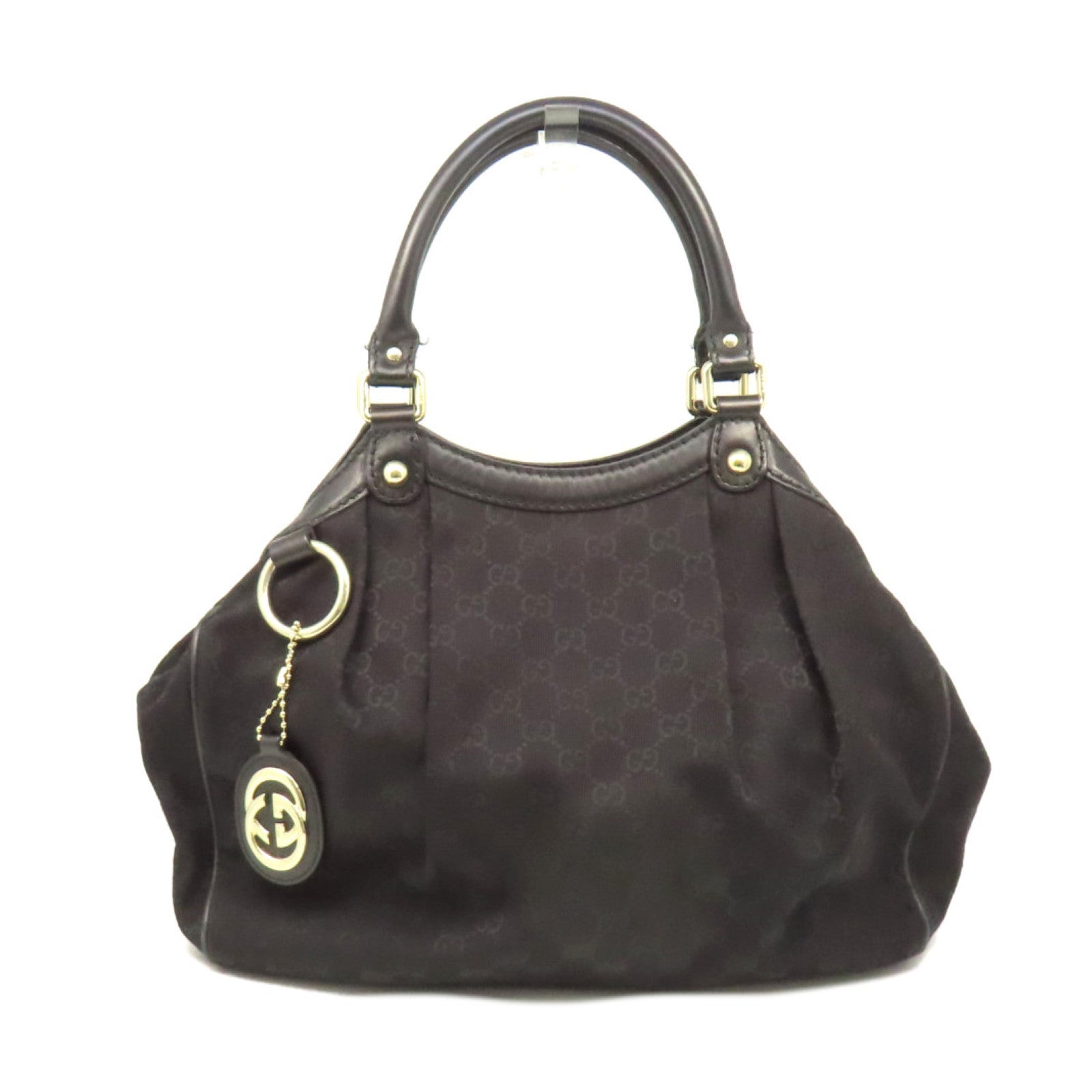 GUCCI GG帆布Shoulder Bag肩背袋黑色