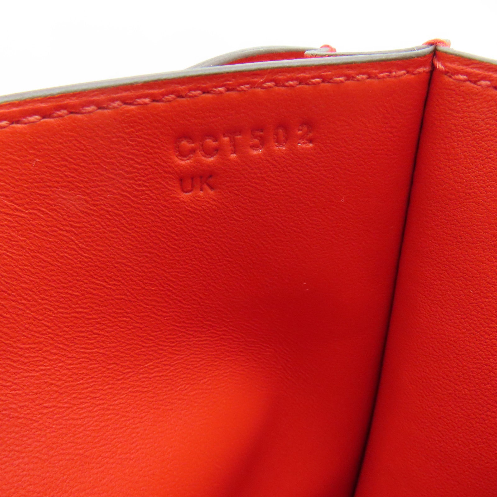 HERMES Evercolor Leather Constance Mini Silver Buckle Shoulder Bag Capucine Orange
