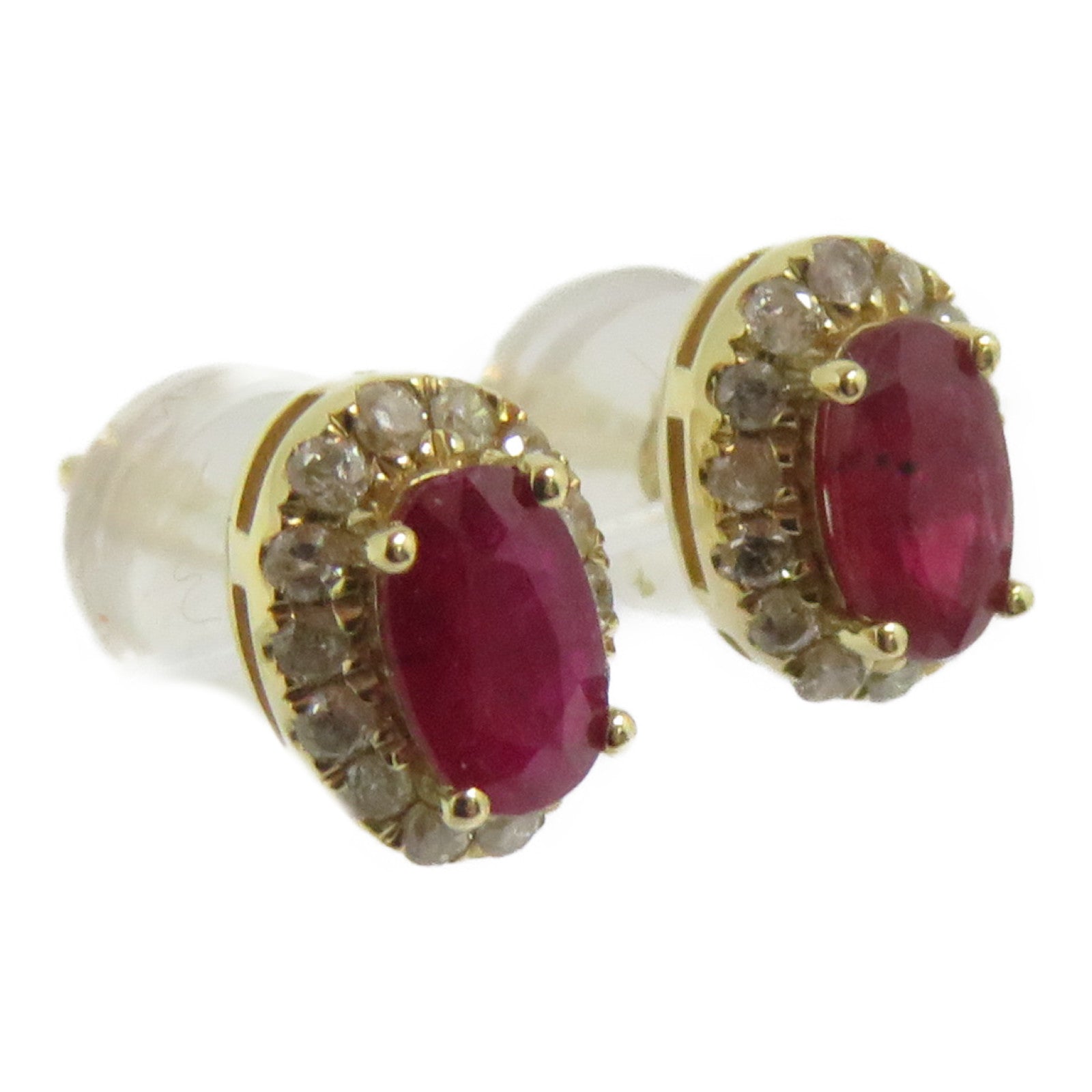 JEWELRY 18K黃金Ruby Diamond Earrings 0.66ct紅寶石/0.16ct鑽石耳環