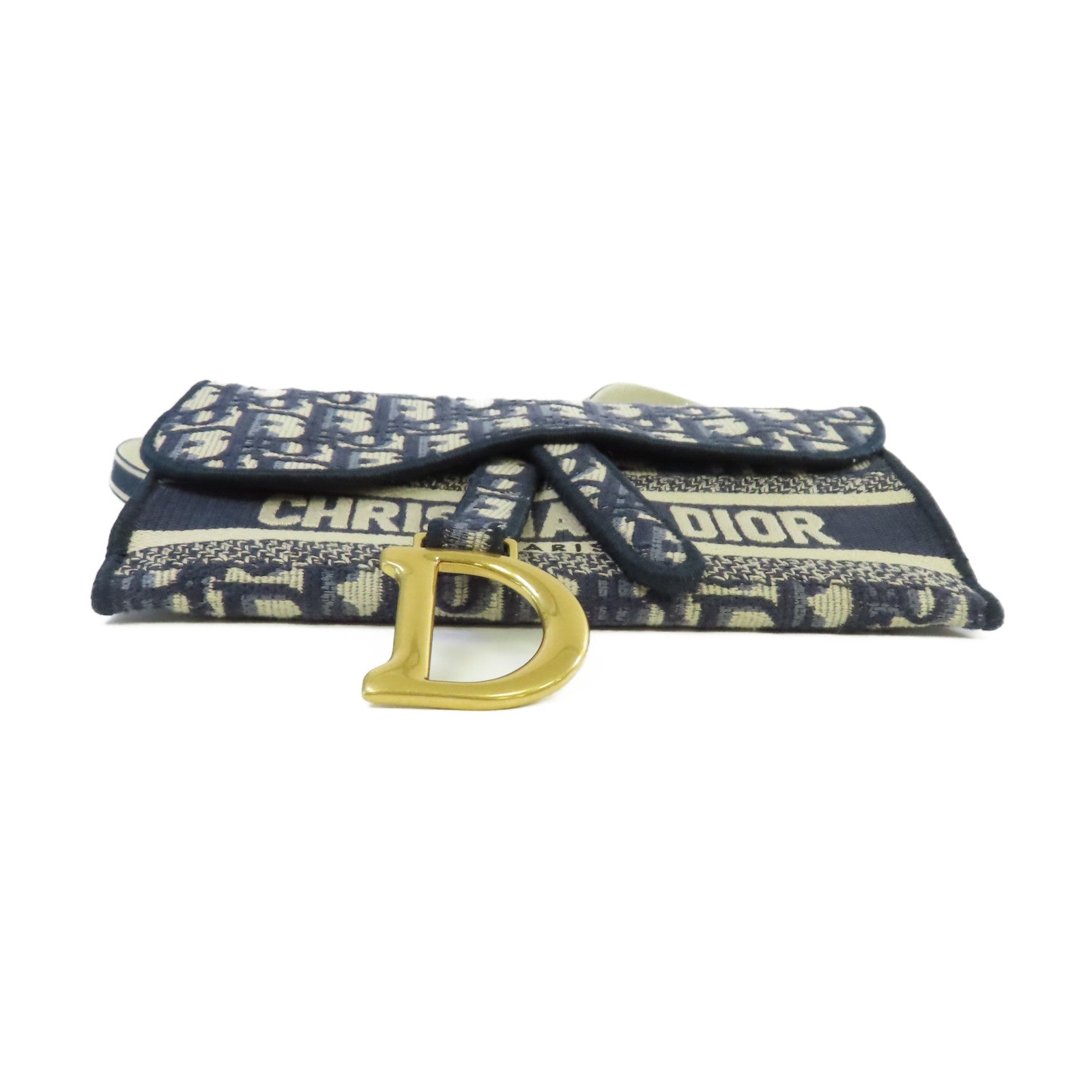 Dior Oblique帆布Saddle Waist Bag金扣腰包寶藍色/啡色