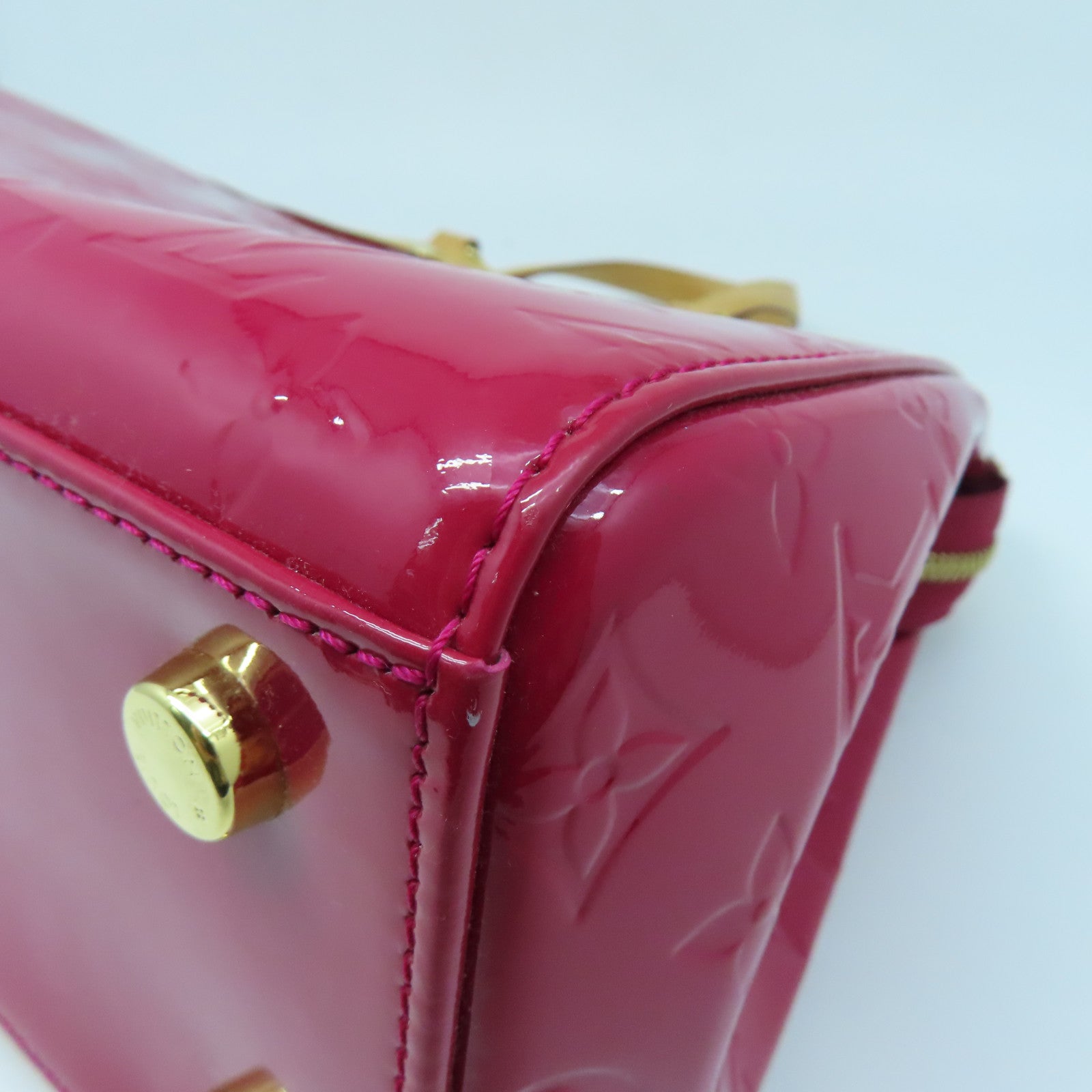 LOUIS VUITTON Monogram Vernis Brea MM金扣手挽肩背两用袋红色