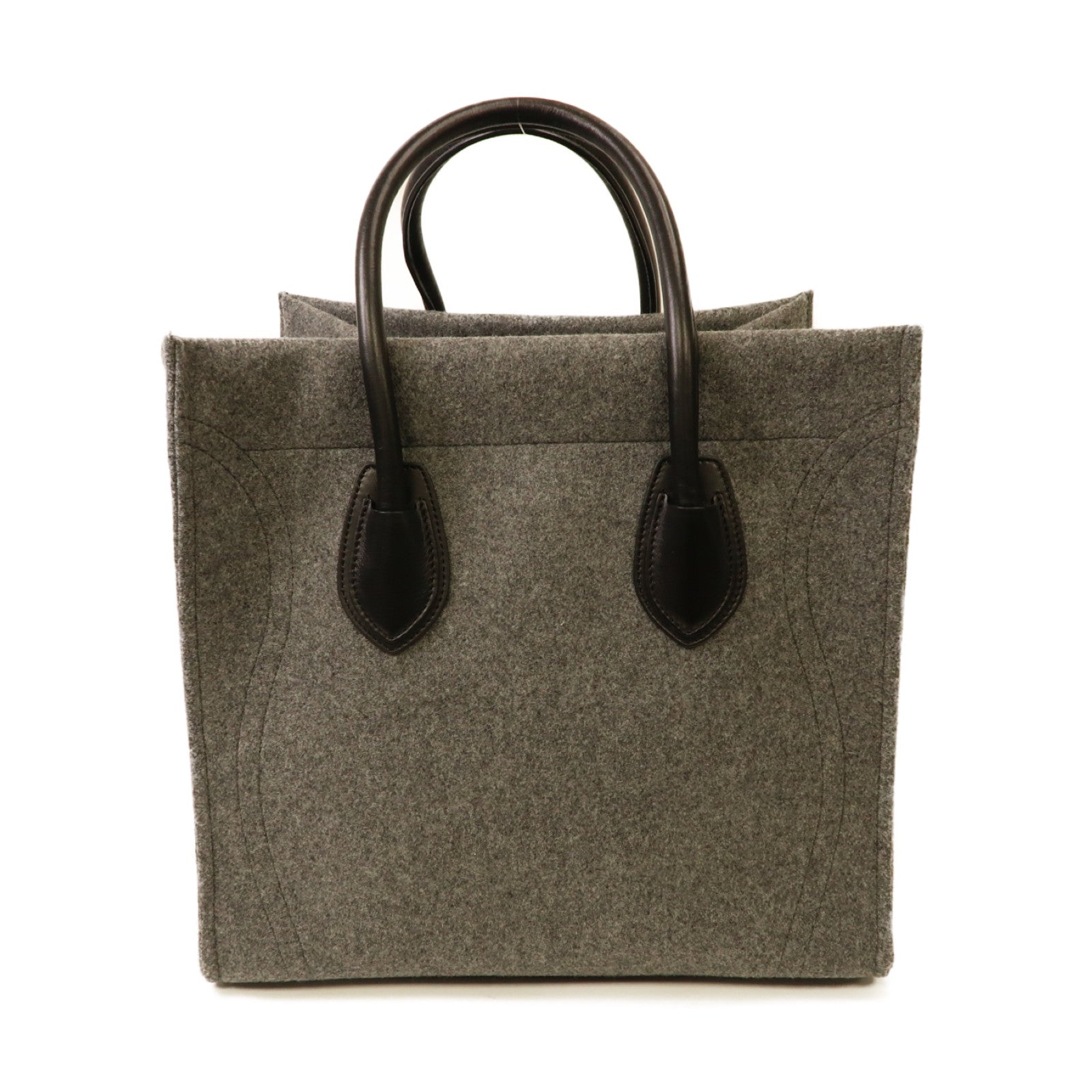 CELINE 羊絨Phantom Lugguge金扣手挽袋灰色