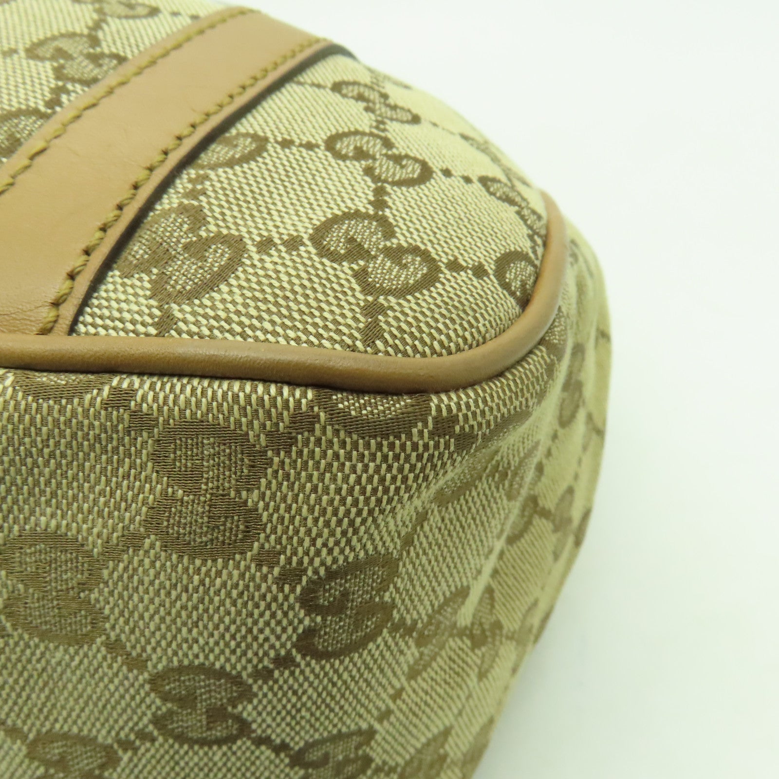 GUCCI 帆布Shoulder Bag金扣肩背袋棕色