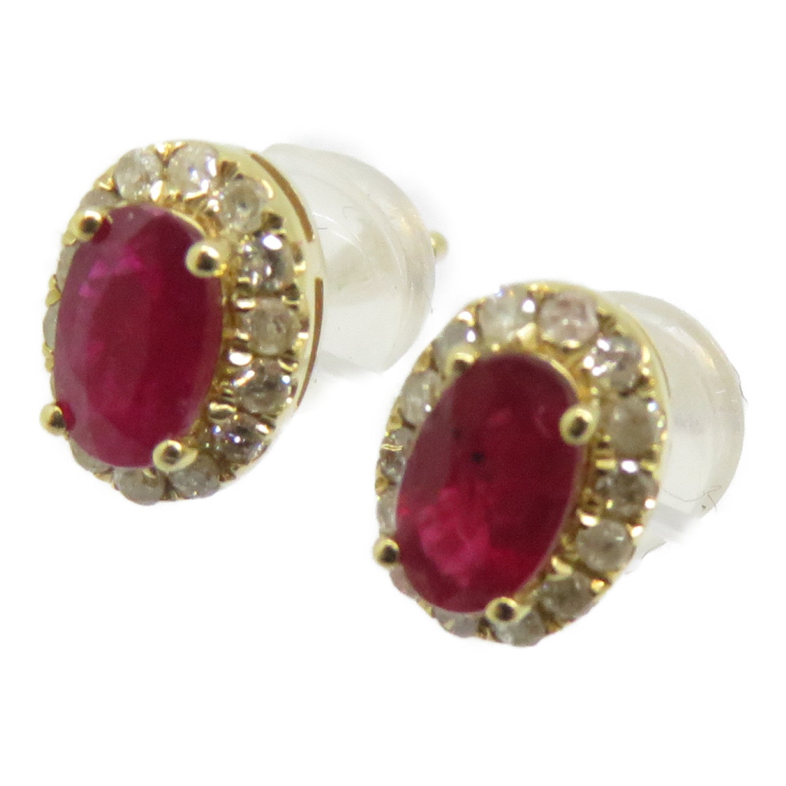 JEWELRY 18K黃金Ruby Diamond Earrings 0.66ct紅寶石/0.16ct鑽石耳環
