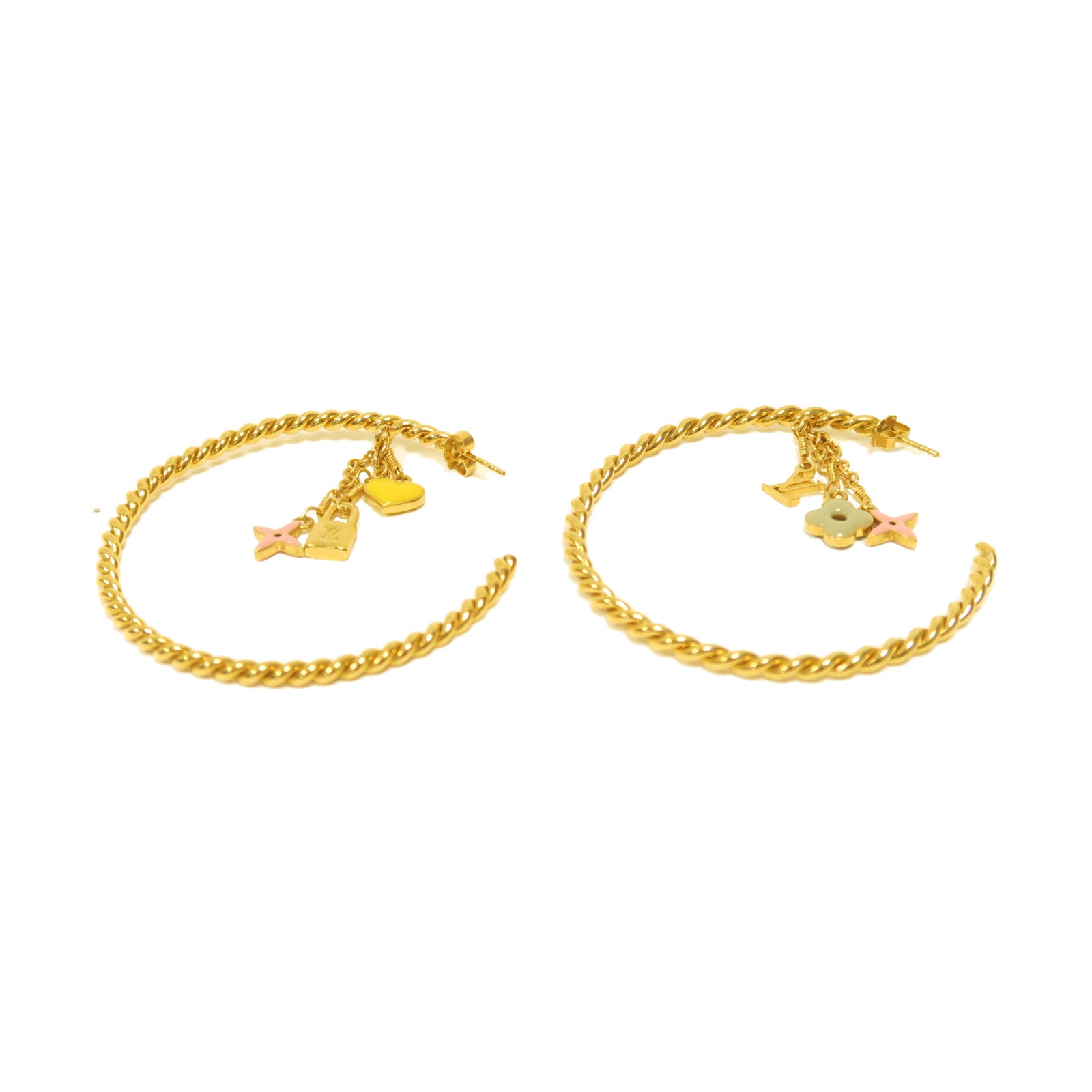 LOUIS VUITTON 金屬Earrings金扣耳環粉紅色/黃色/綠色