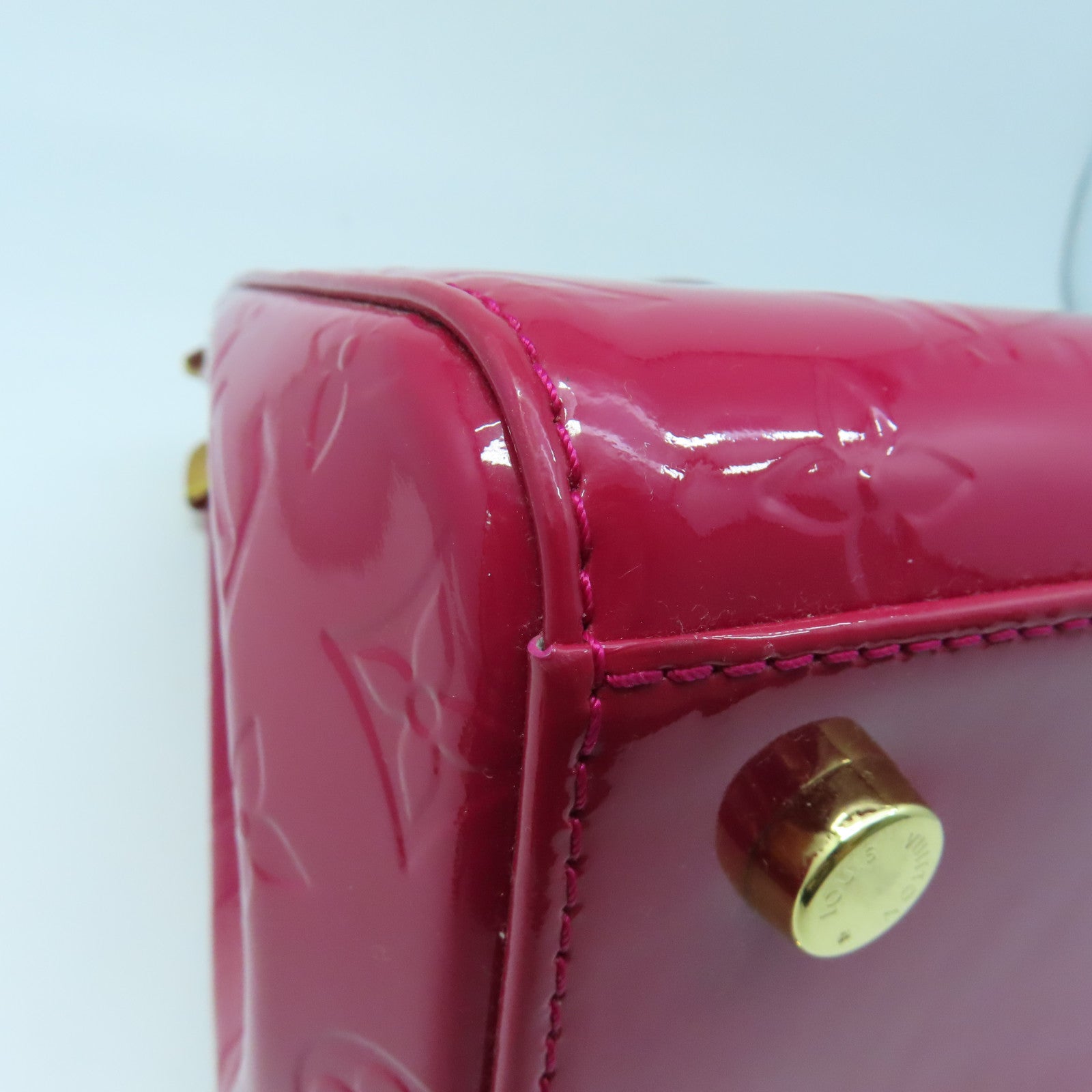 LOUIS VUITTON Monogram Vernis Brea MM金扣手挽肩背两用袋红色