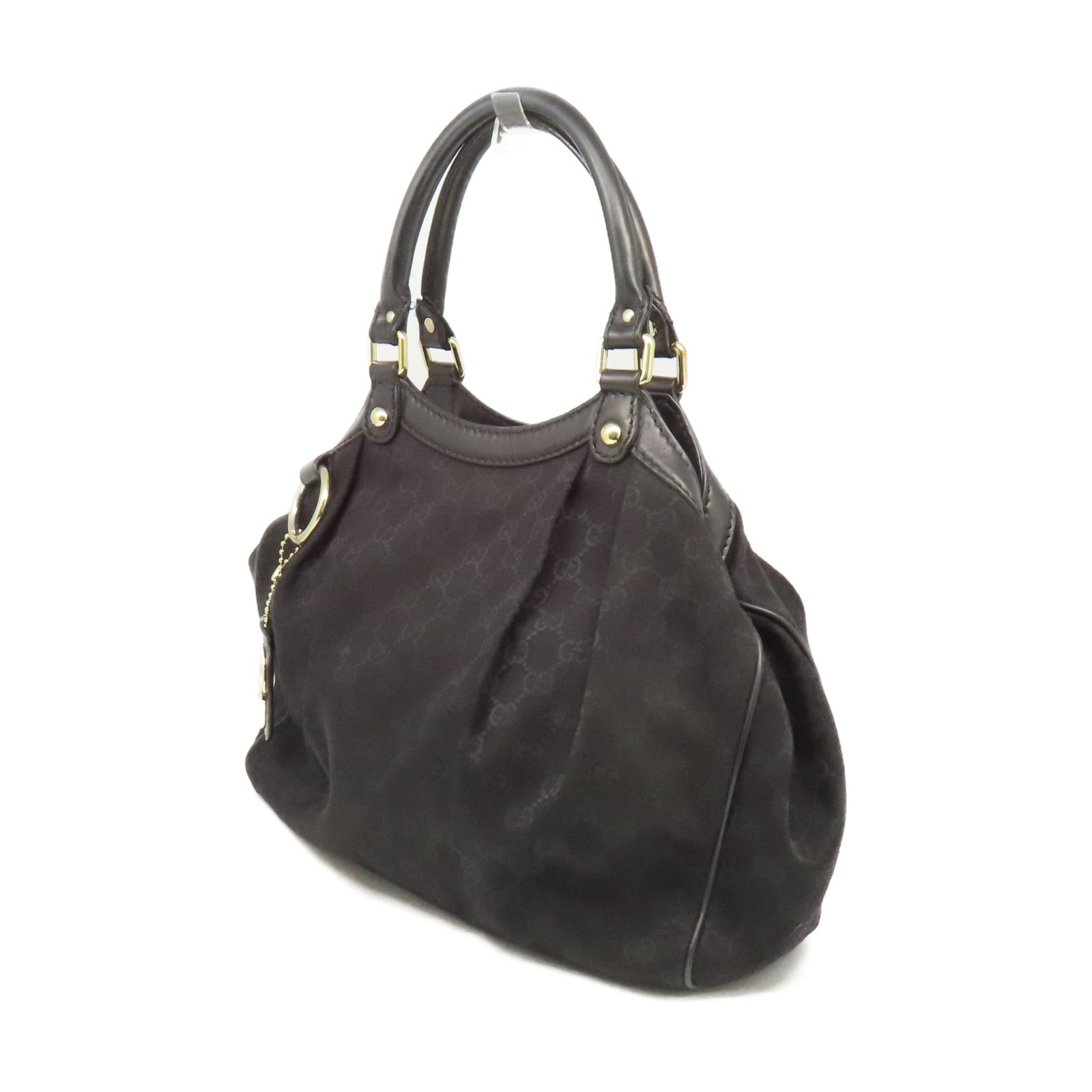 GUCCI GG帆布Shoulder Bag肩背袋黑色