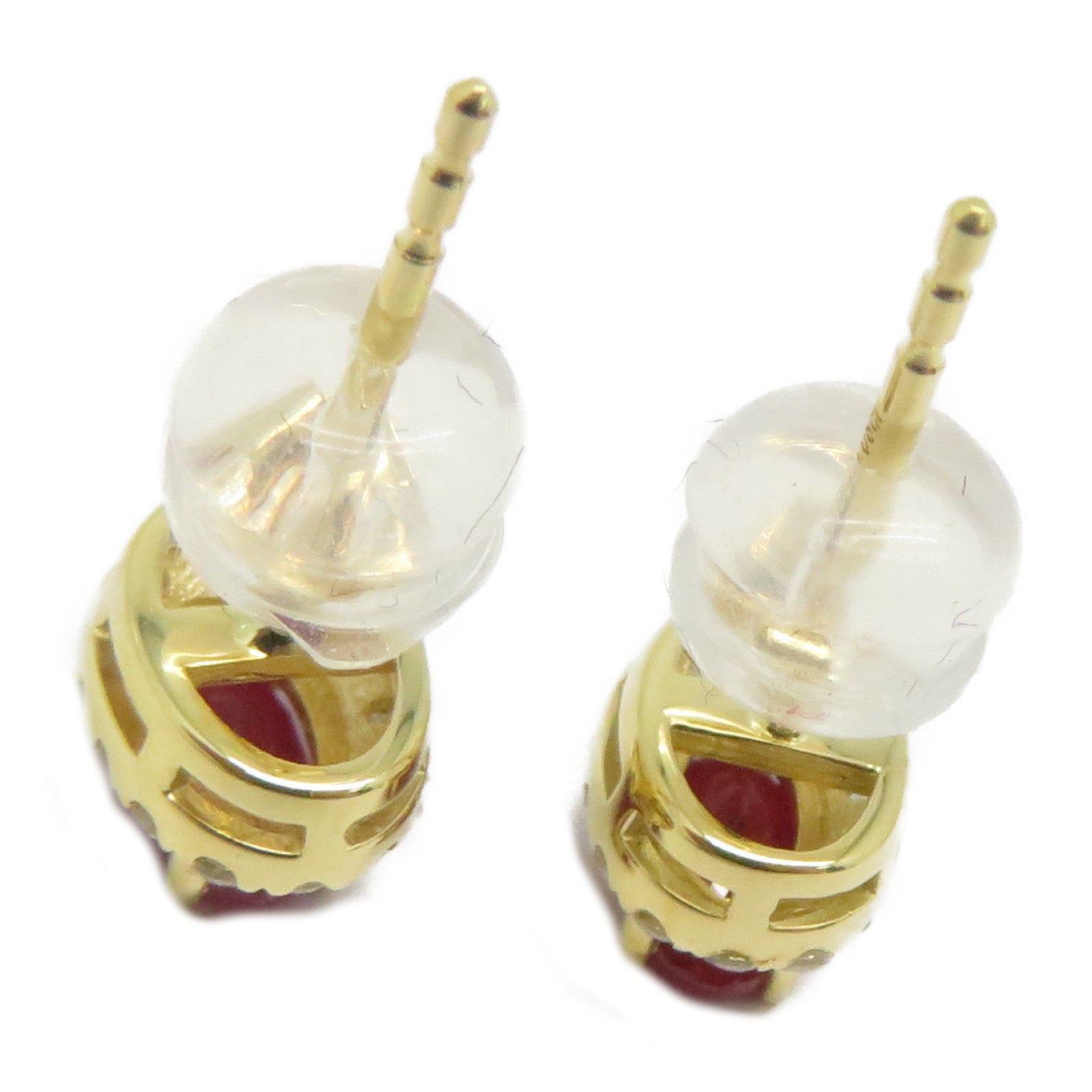 JEWELRY 18K黃金Ruby Diamond Earrings 0.66ct紅寶石/0.16ct鑽石耳環