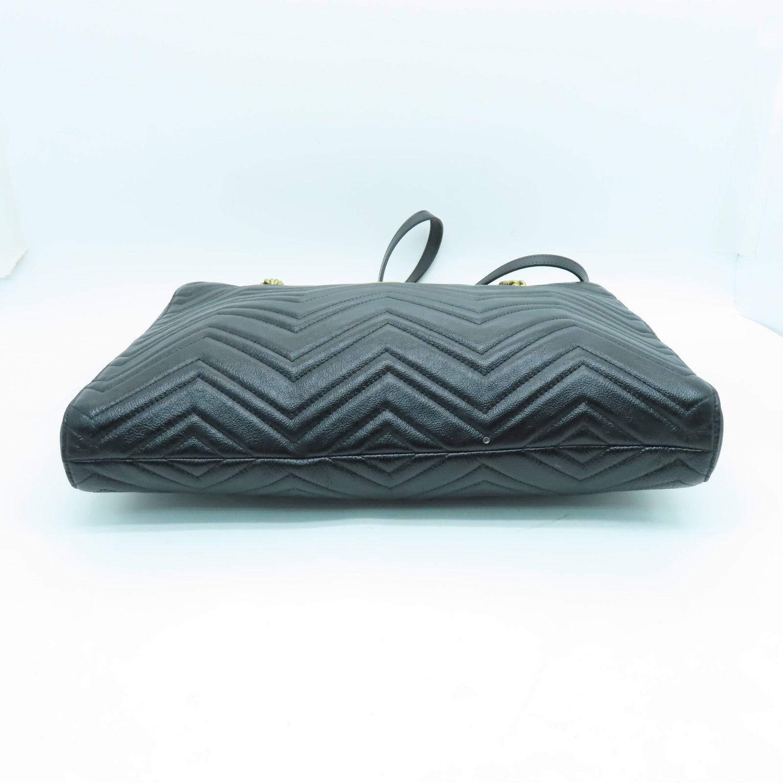 GUCCI 牛皮皮革GG Marmont Tote Bag金扣肩背袋/手挽袋黑色