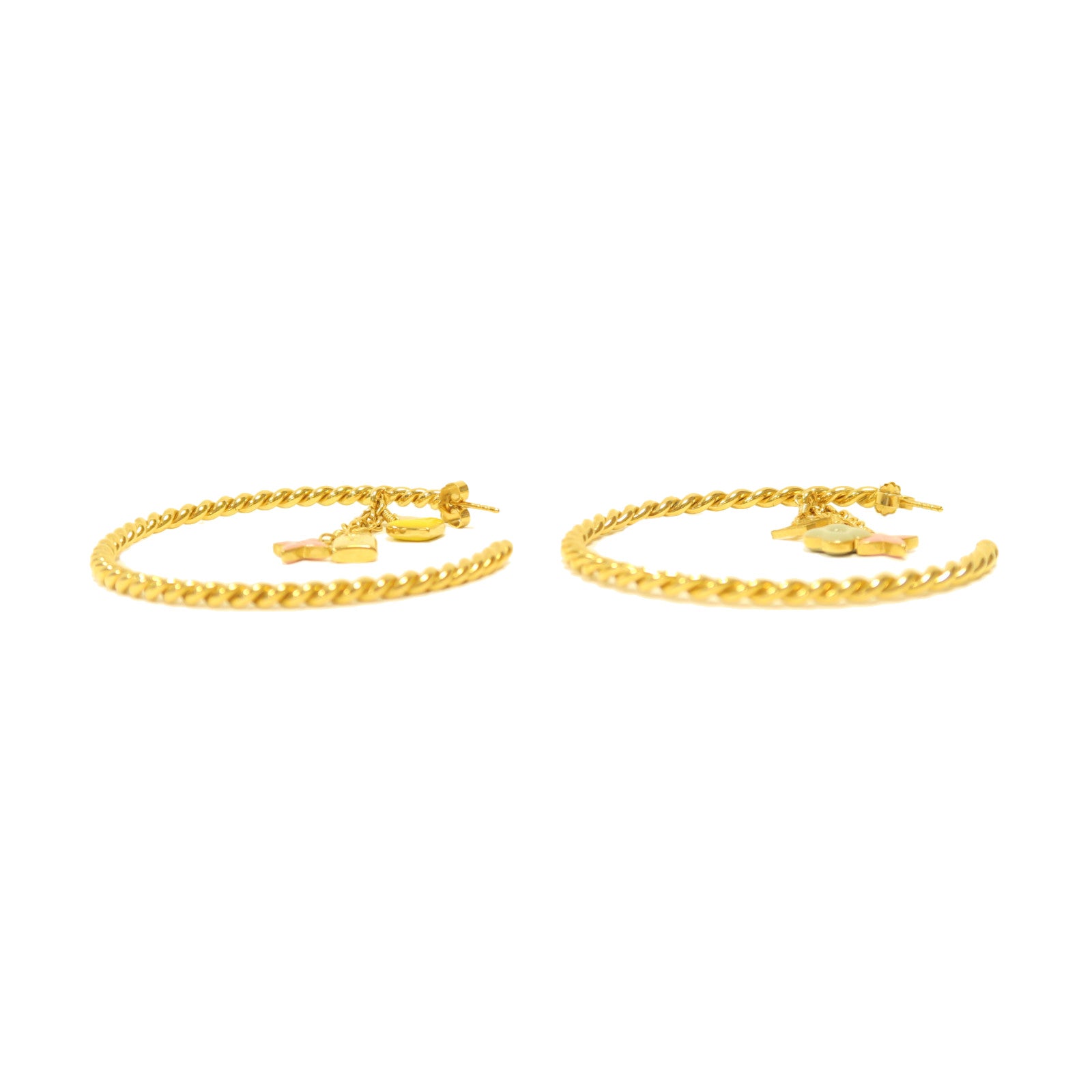 LOUIS VUITTON 金屬Earrings金扣耳環粉紅色/黃色/綠色
