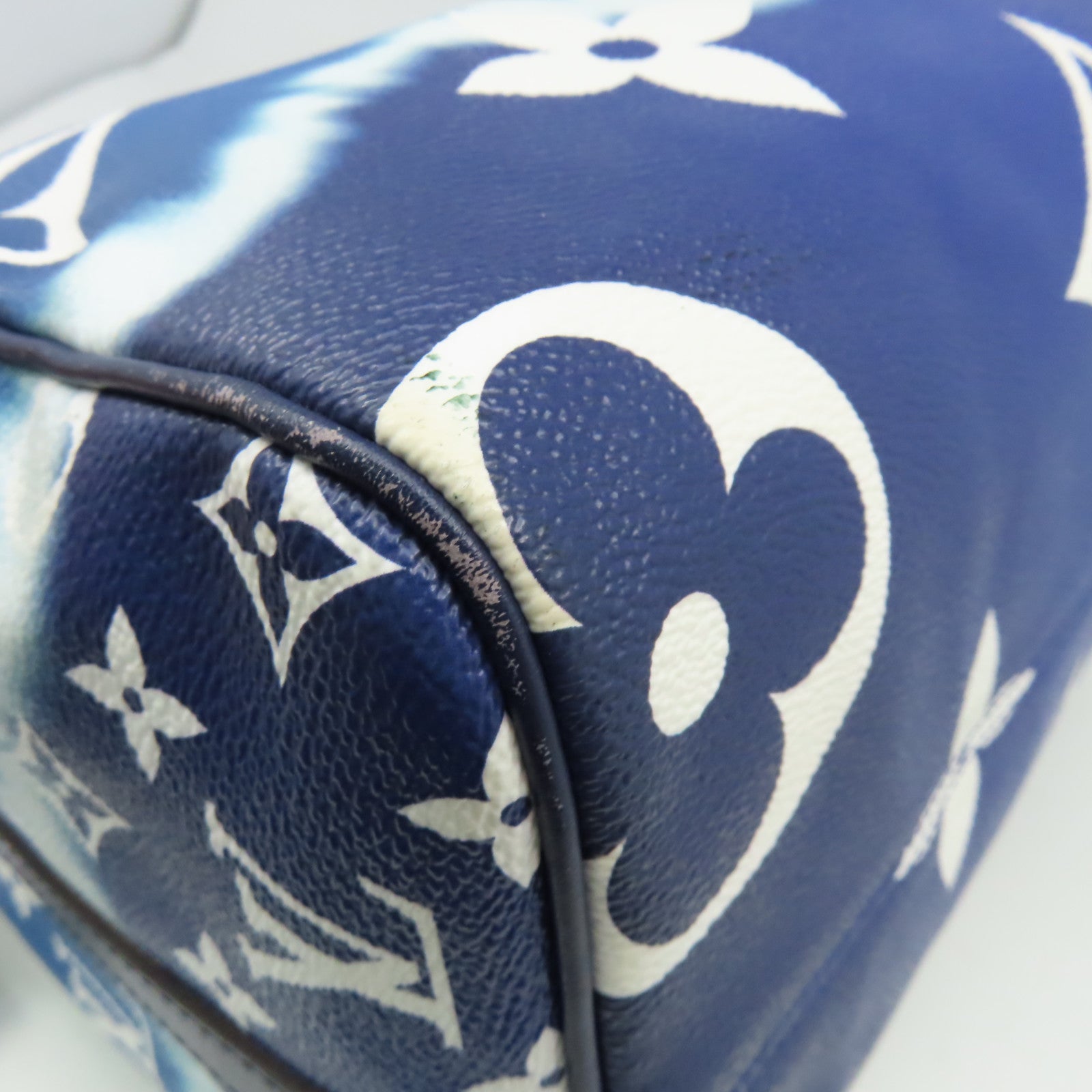LOUIS VUITTON Monogram Speedy 30 Bandouiere銀扣手挽肩背兩用袋藍色