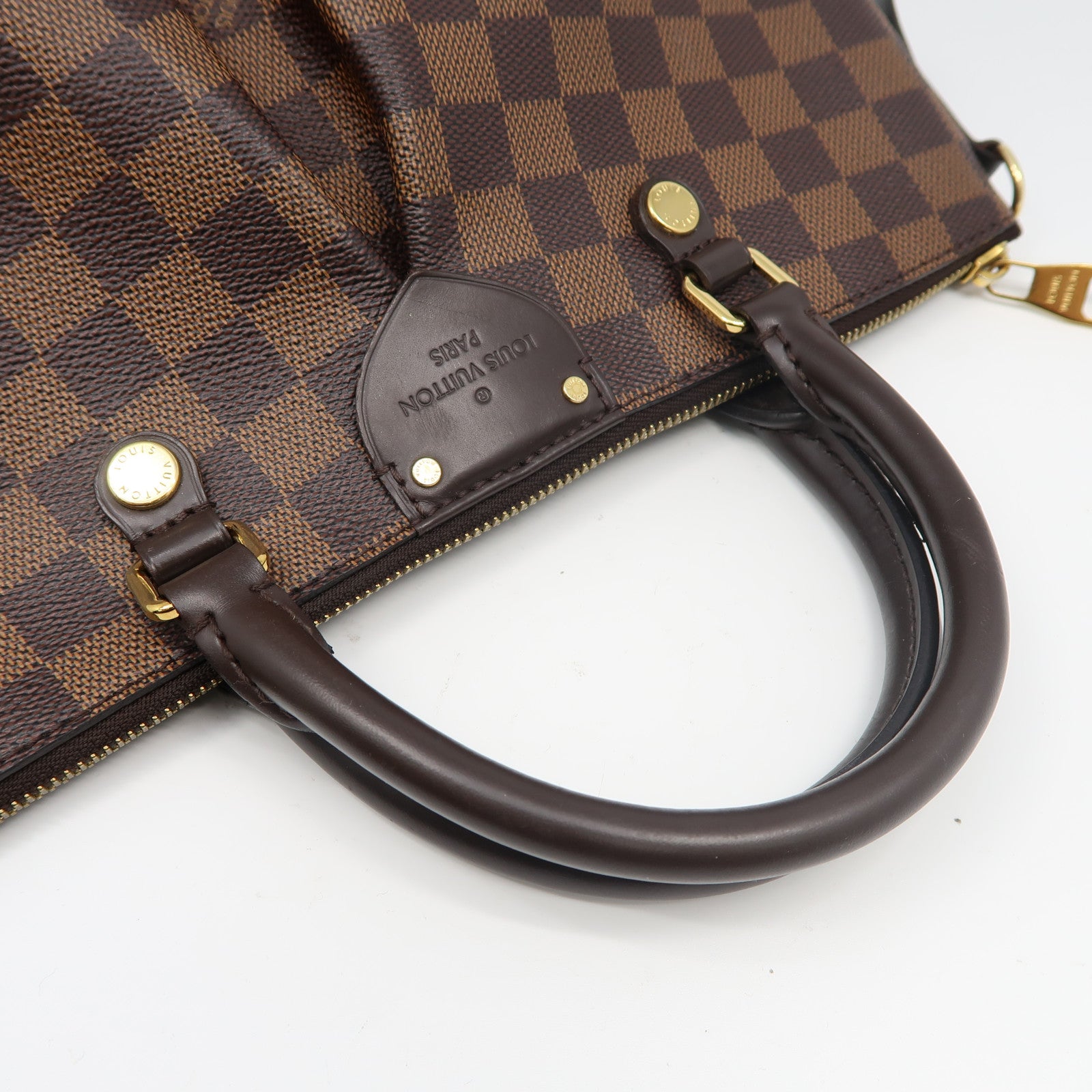 LOUIS VUITTON Damier Ebene Siena PM金扣手挽肩背兩用袋啡色