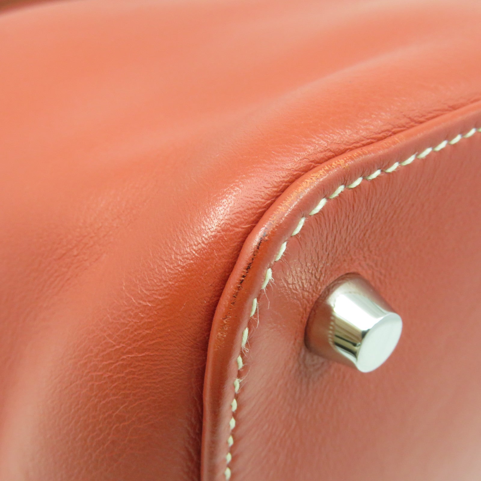 HERMES 【激減優惠】Swift皮革Toolbox 26 2Way Shoulder Bag銀扣手挽肩背兩用袋9M橙色