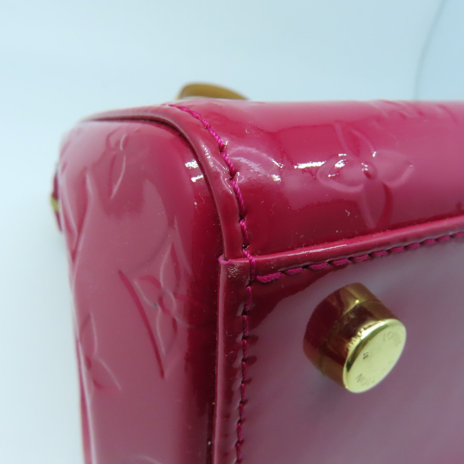 LOUIS VUITTON Monogram Vernis Brea MM金扣手挽肩背两用袋红色