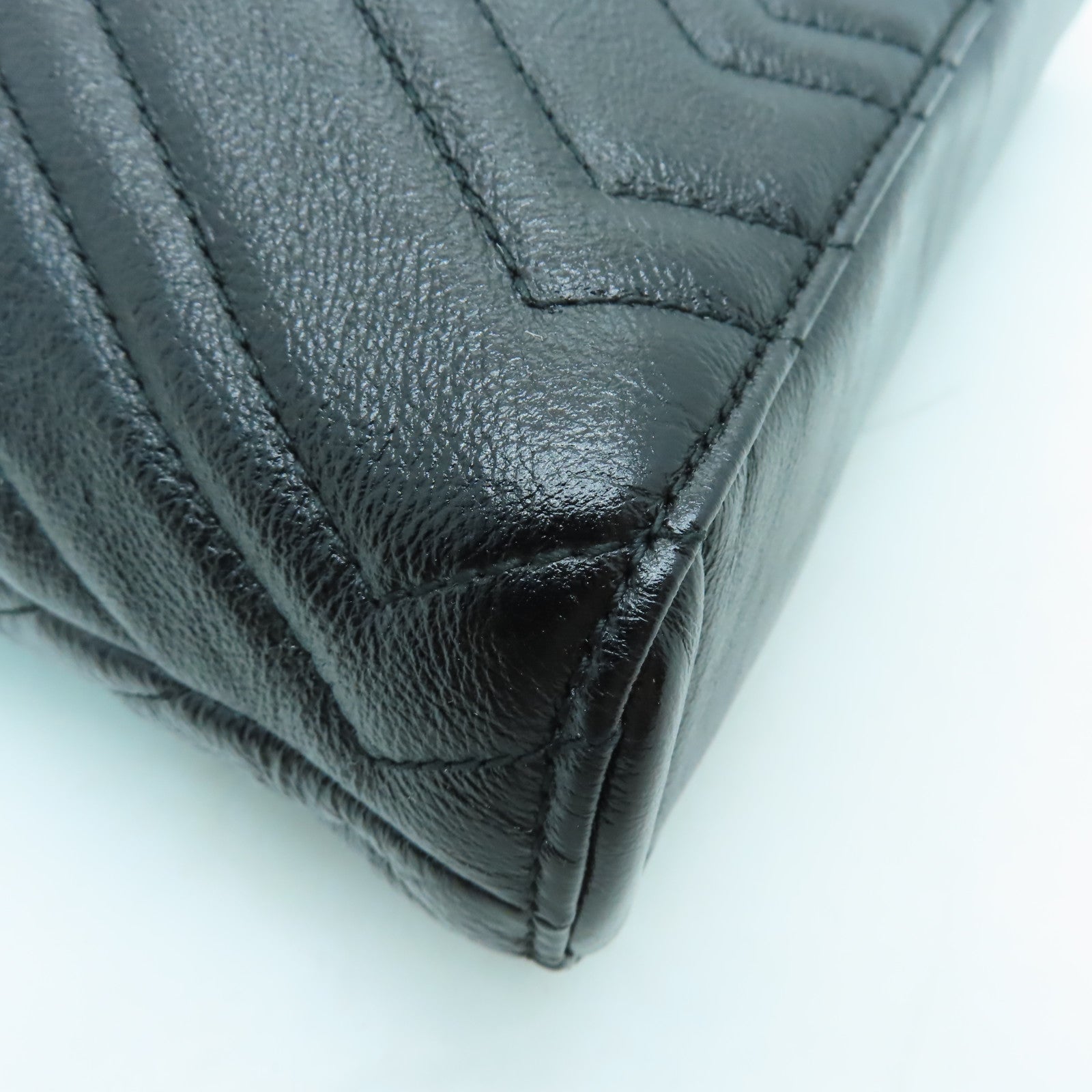 GUCCI 牛皮皮革GG Marmont Tote Bag金扣肩背袋/手挽袋黑色