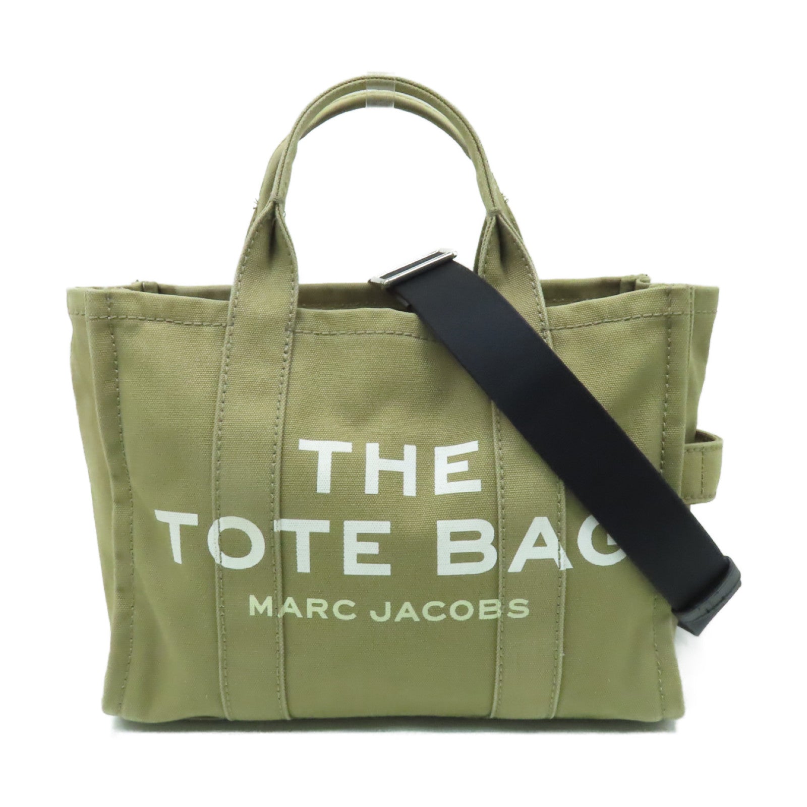 MARC JACOBS 帆布2 Way Shoulder Tote銀扣手挽肩背兩用袋卡其色