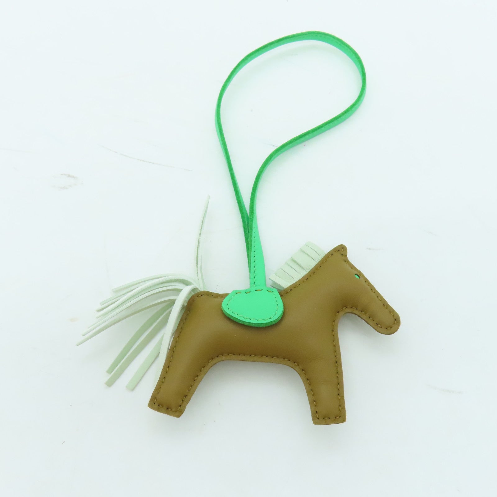 HERMES Swift皮革Rodeo PM掛飾啡色/綠色