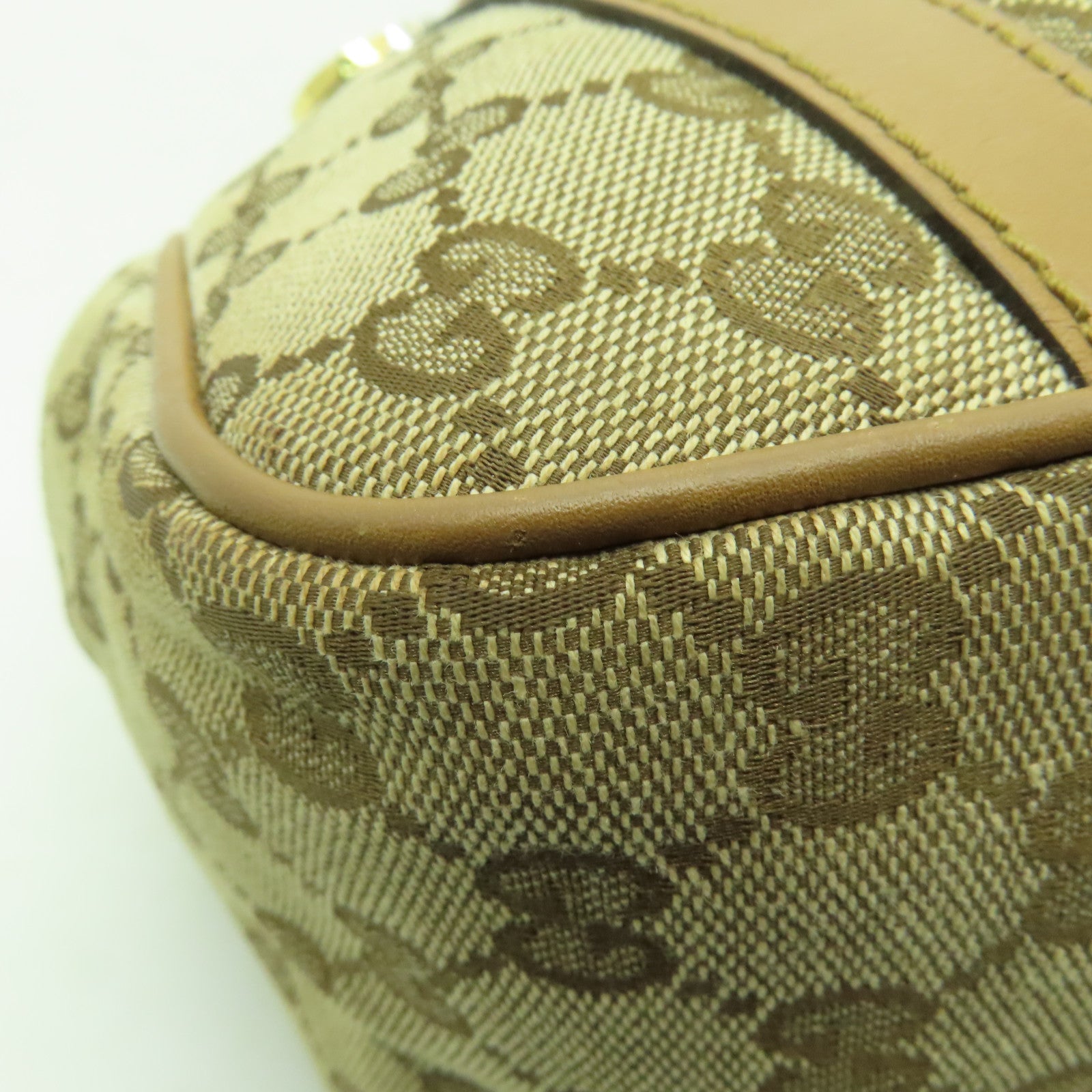 GUCCI 帆布Shoulder Bag金扣肩背袋棕色