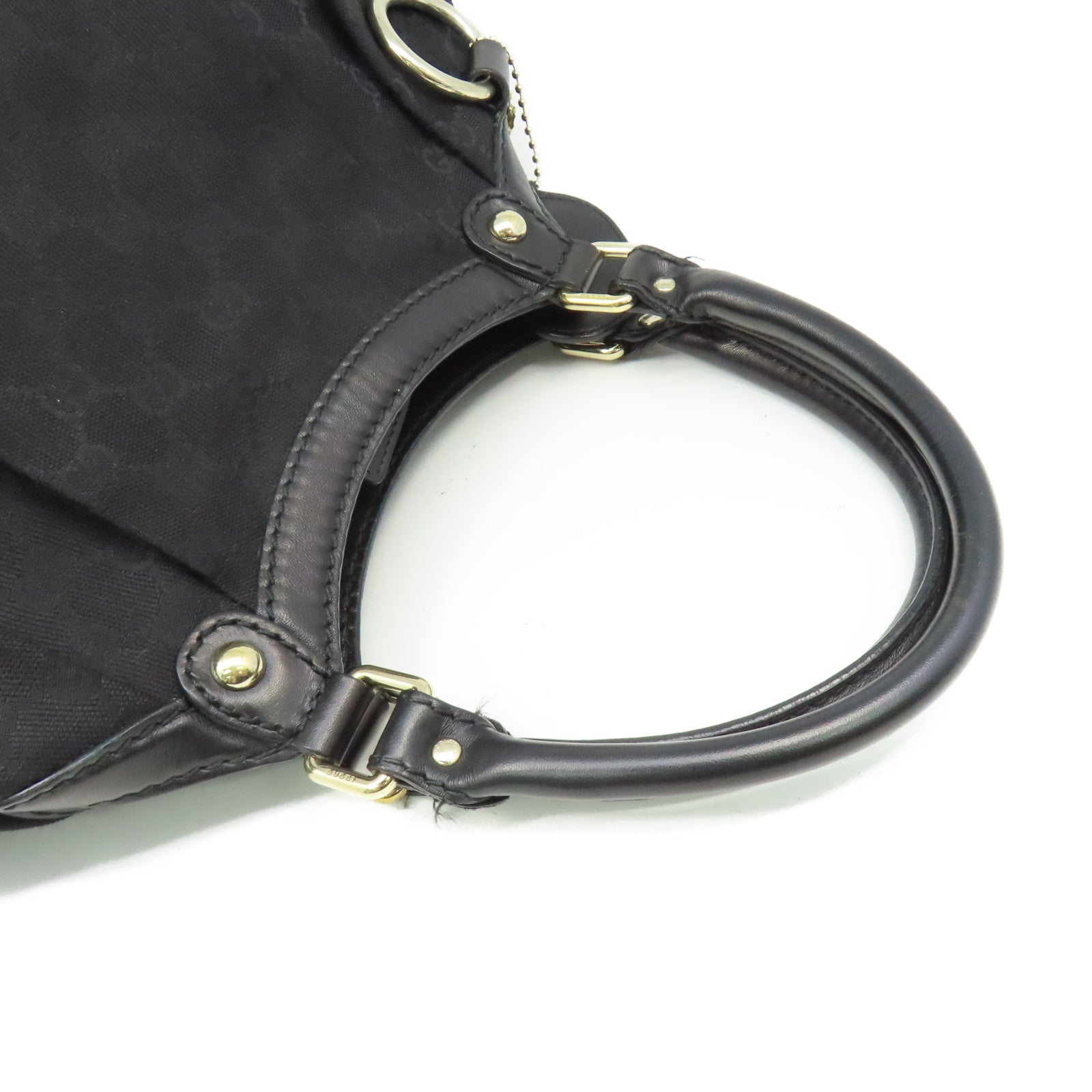 GUCCI GG帆布Shoulder Bag肩背袋黑色